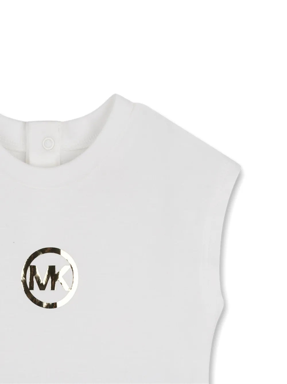 Baby Bi-Material Sleeveless Dress in White and Denim Michael Kors