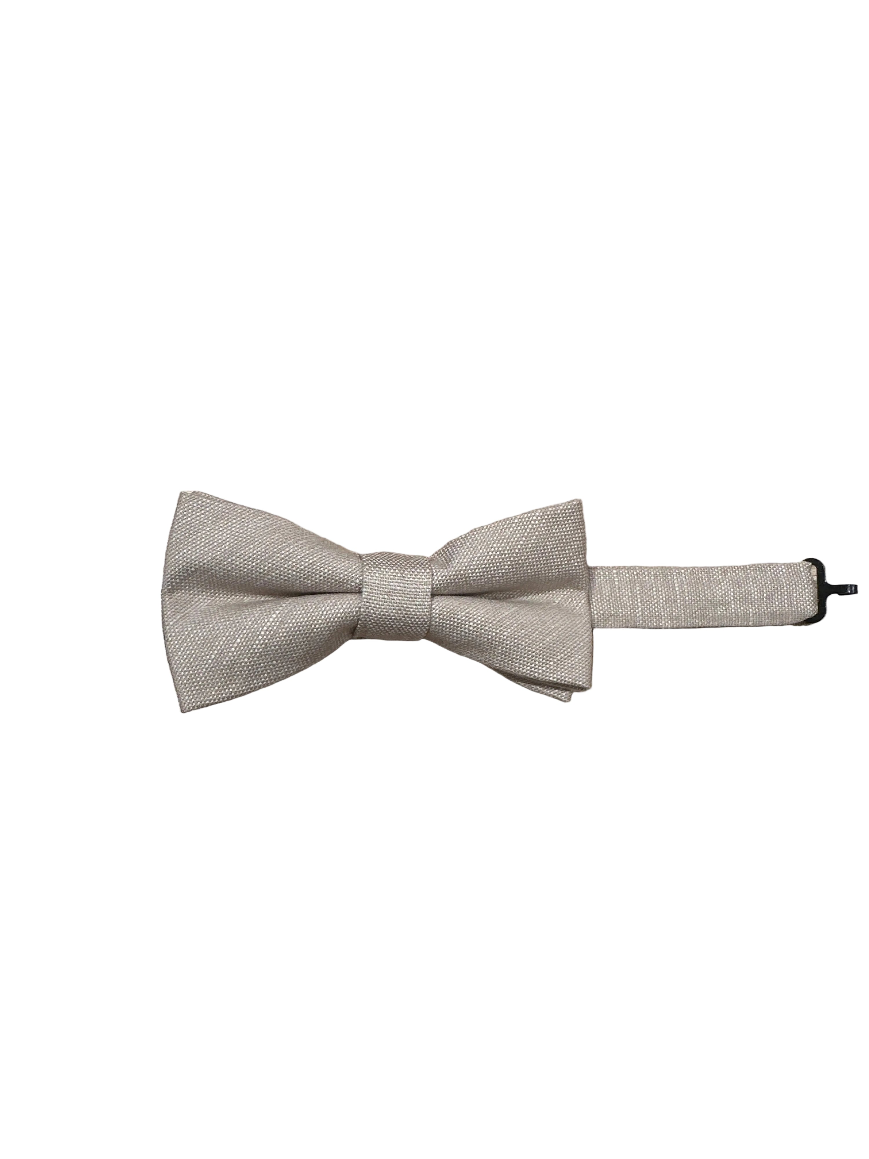 Beige Linen Bow Tie Siene