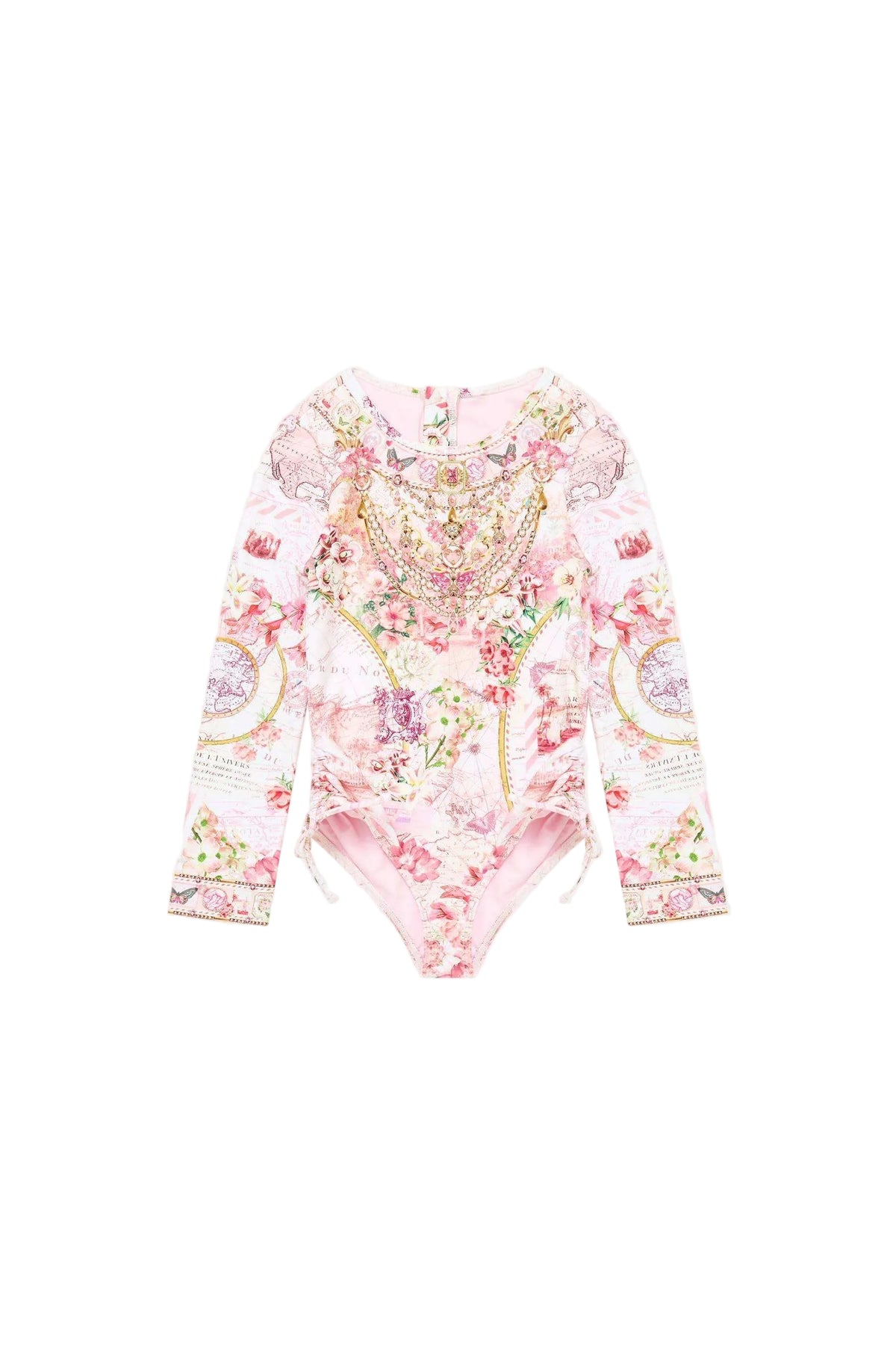 Journal De Voyage Kids Ruched Tie Side Long Sleeve Paddle Suit
