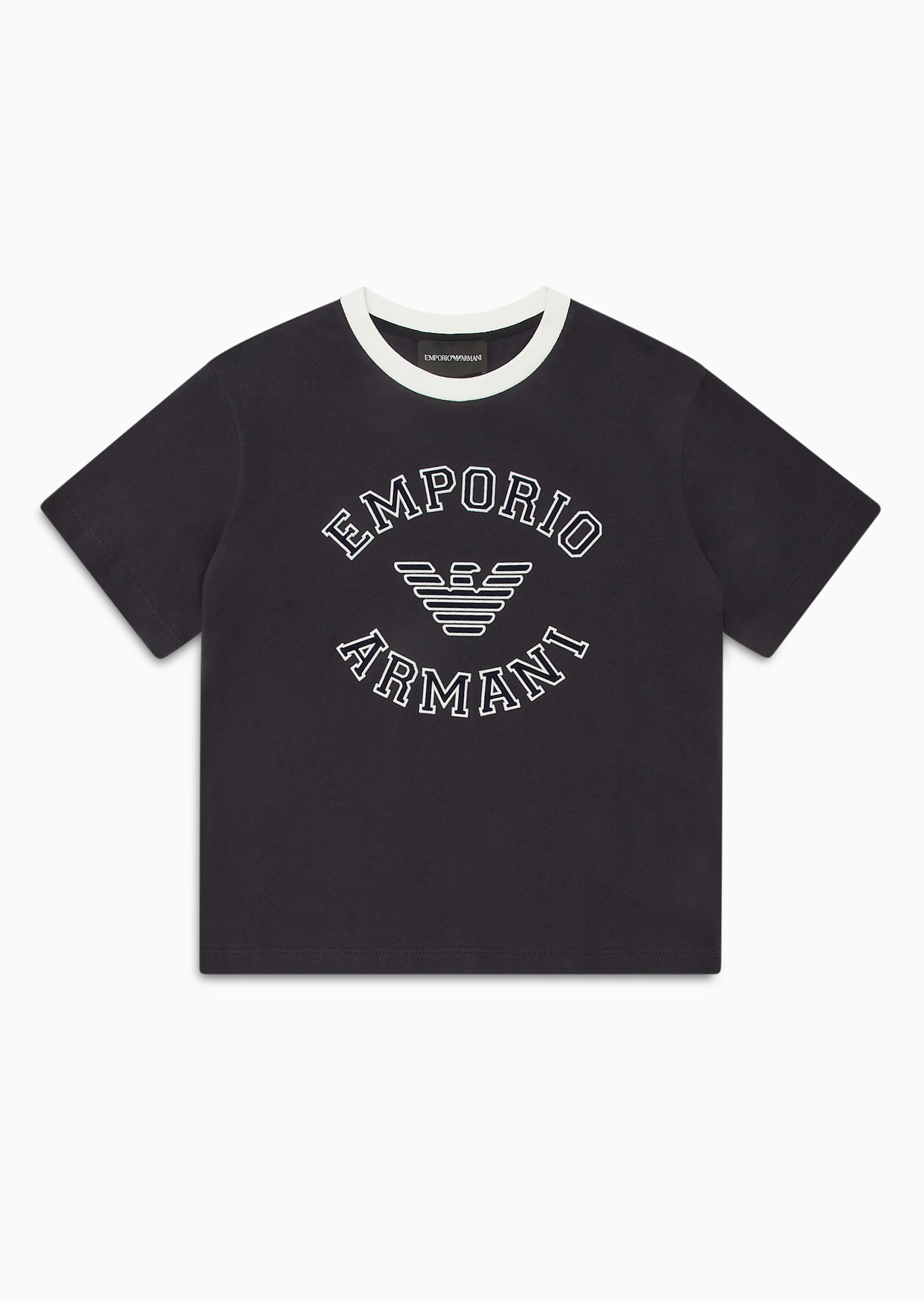 Logo T-Shirt - Oxford Tan & Blu Navy Emporio Armani