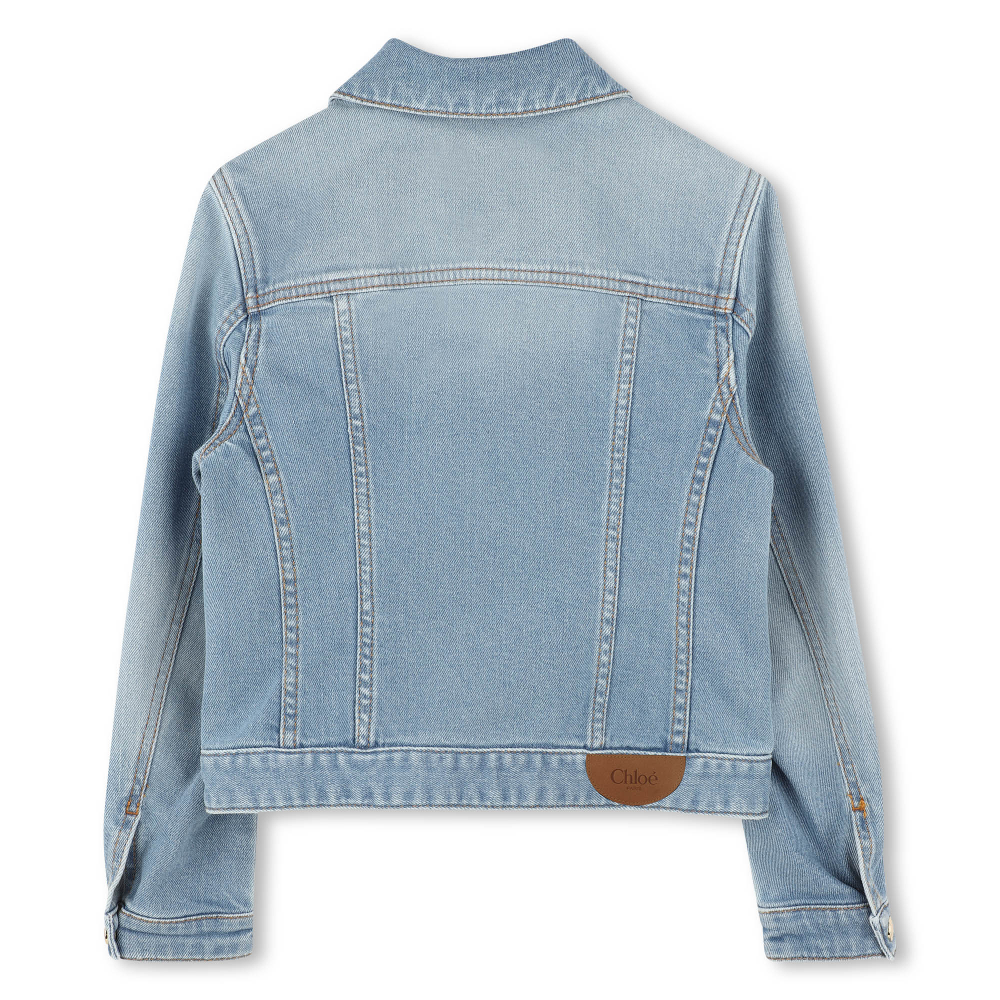 Baby Cotton Denim Jacket with Golden Trims Chloe