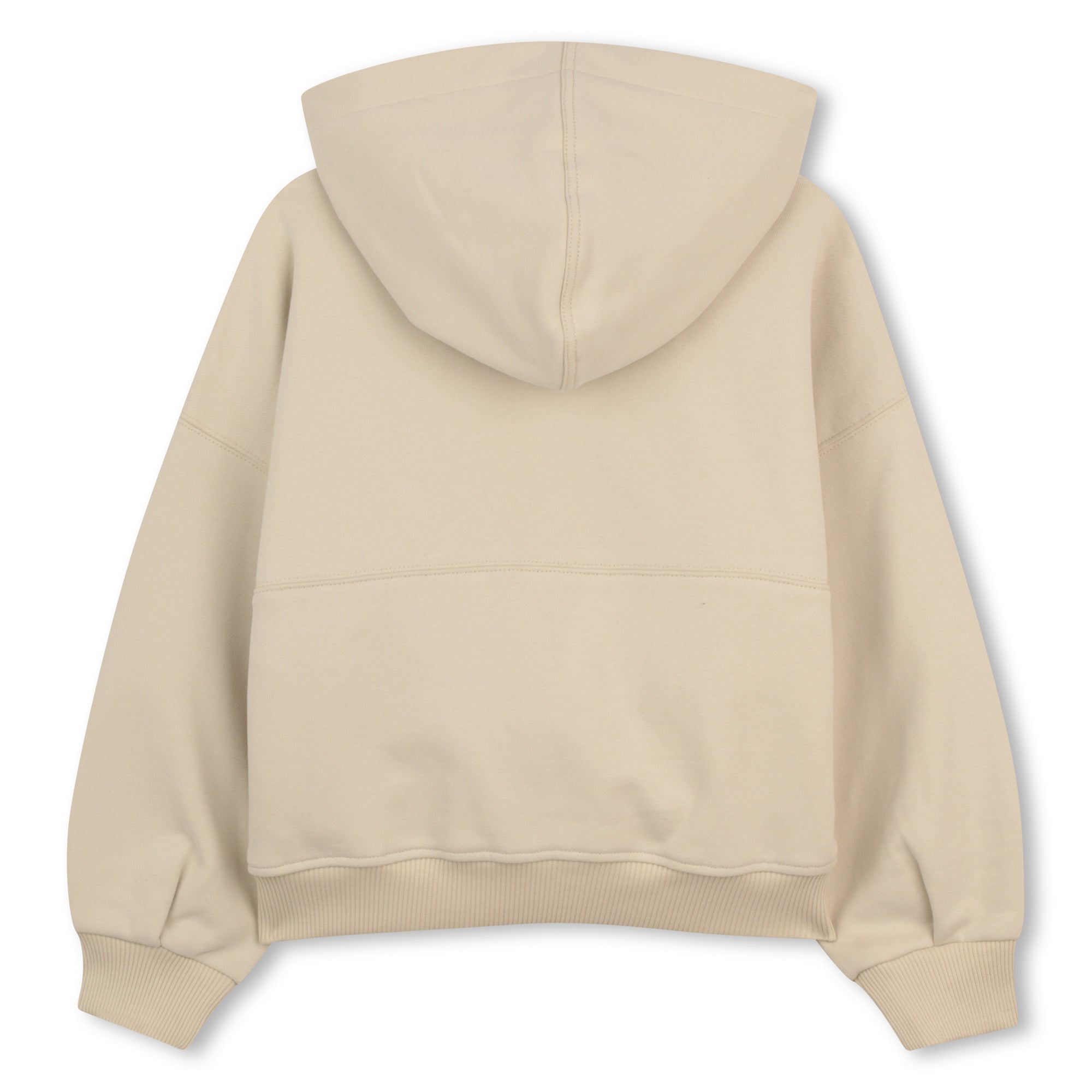 Organic Cotton French Terry Zip Hoodie With Embroidered Logo, Cream Chloe
