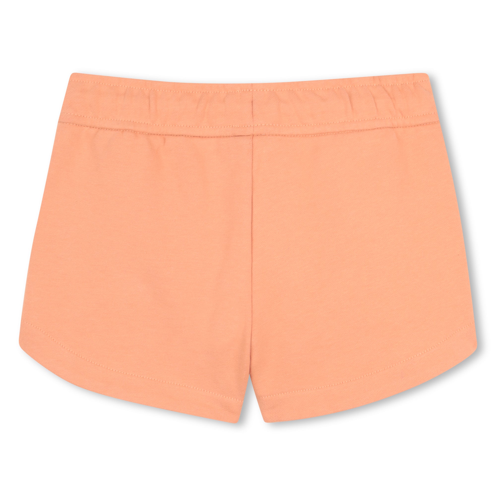 Organic Cotton French Terry Shorts With Drawstring And Gold Tips, Peach Chloe