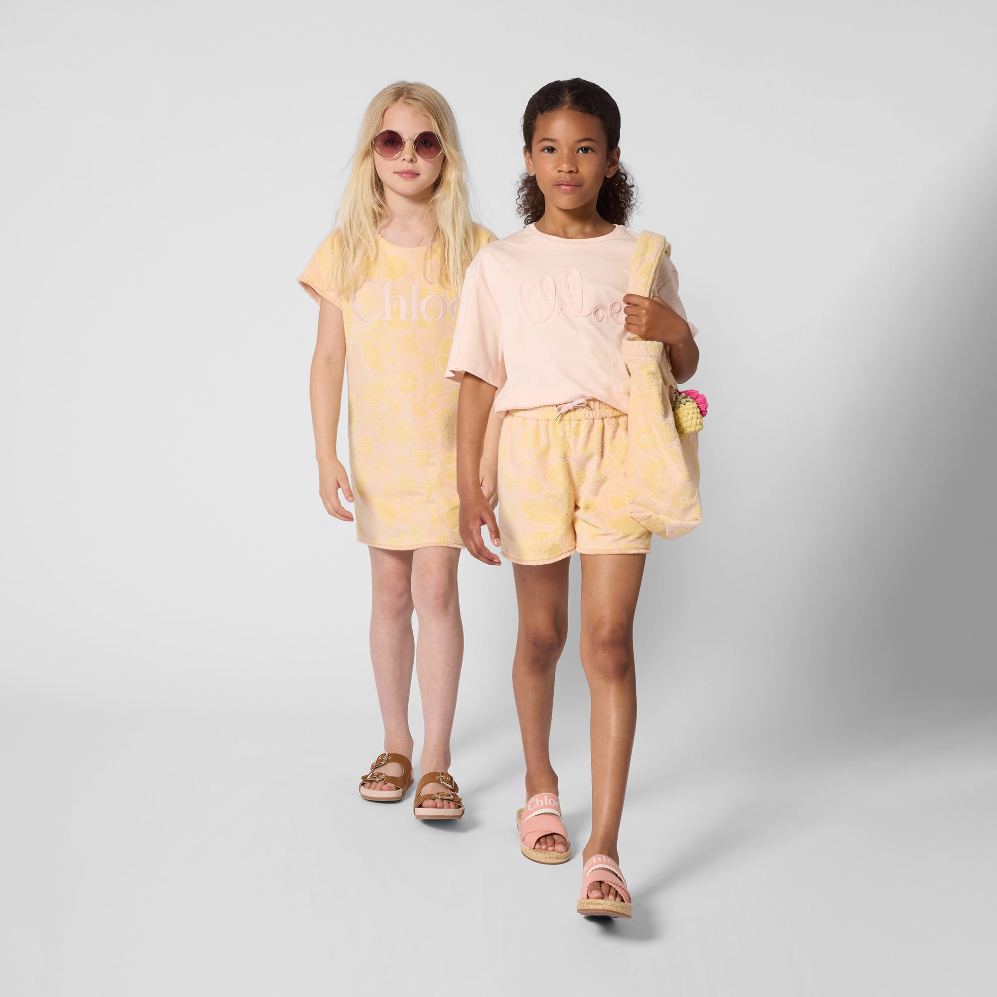 Organic Cotton Interlock T Shirt With Script Appliqué, Blush Pink Chloe