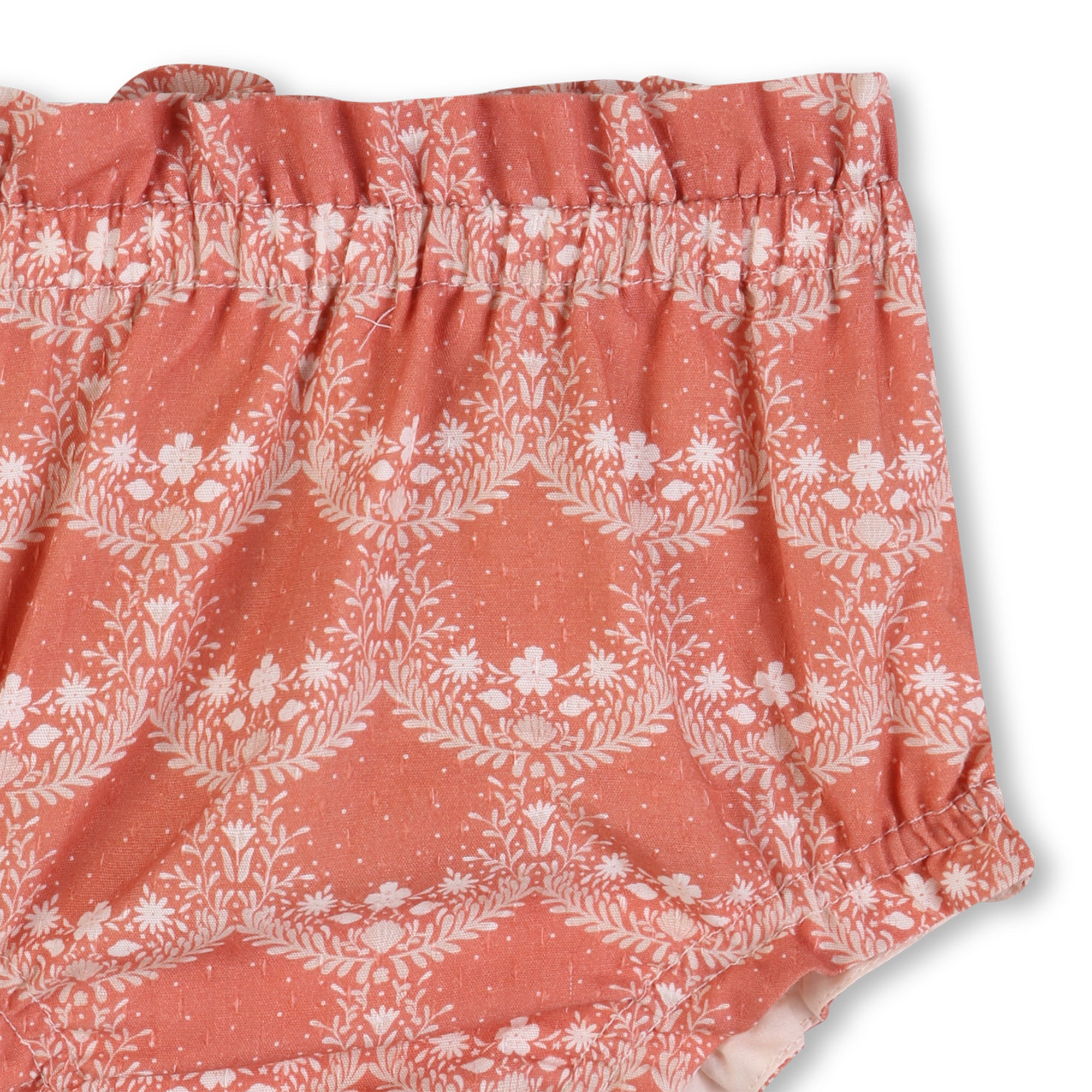Baby Top And Bloomers Set, Organic Cotton Percale, Jacquard Dots, Heritage Scallops Print Chloe
