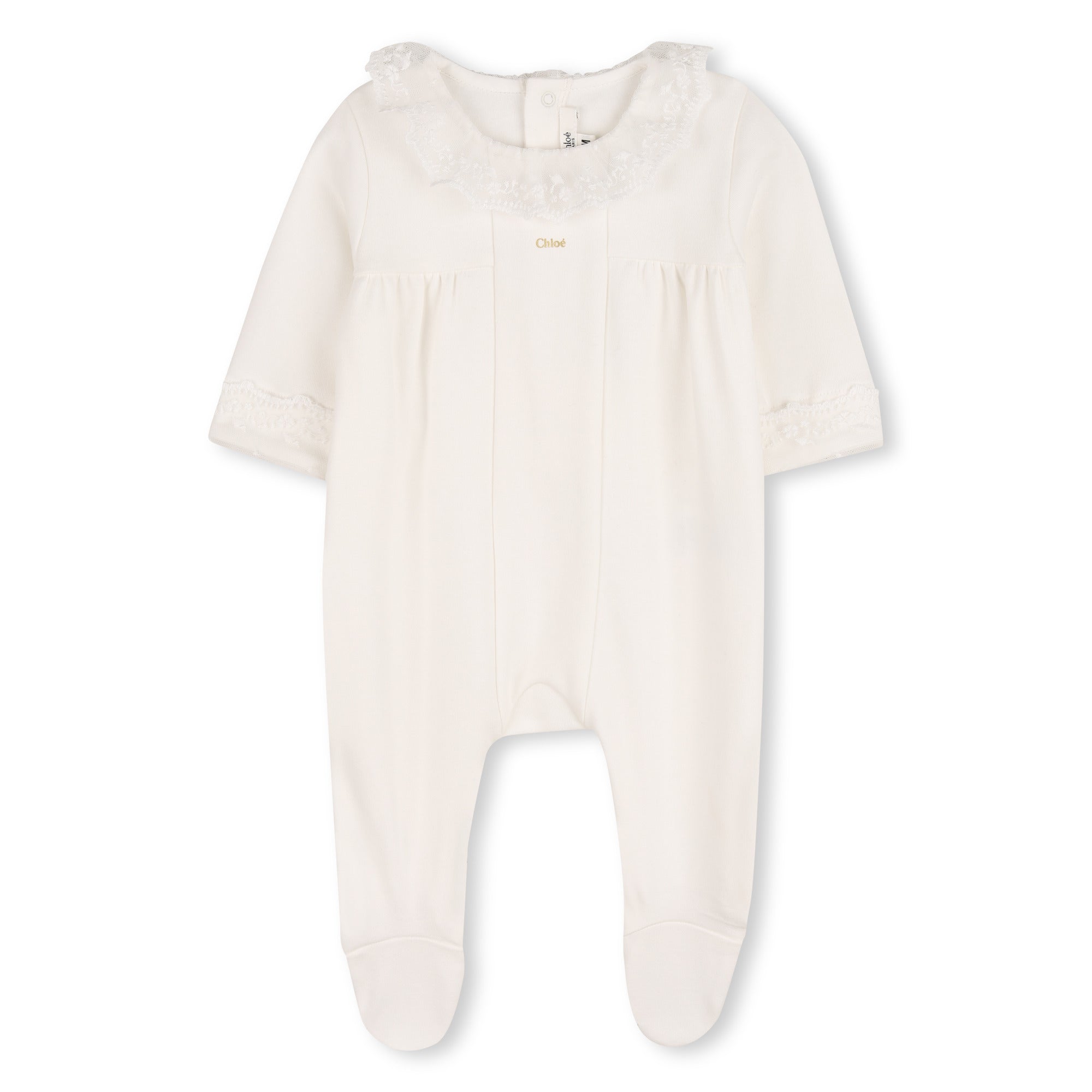 Baby Footed Pyjamas And Blanket Gift Set, Organic Cotton, Embroidered Trim, Branded Gift Box Chloe