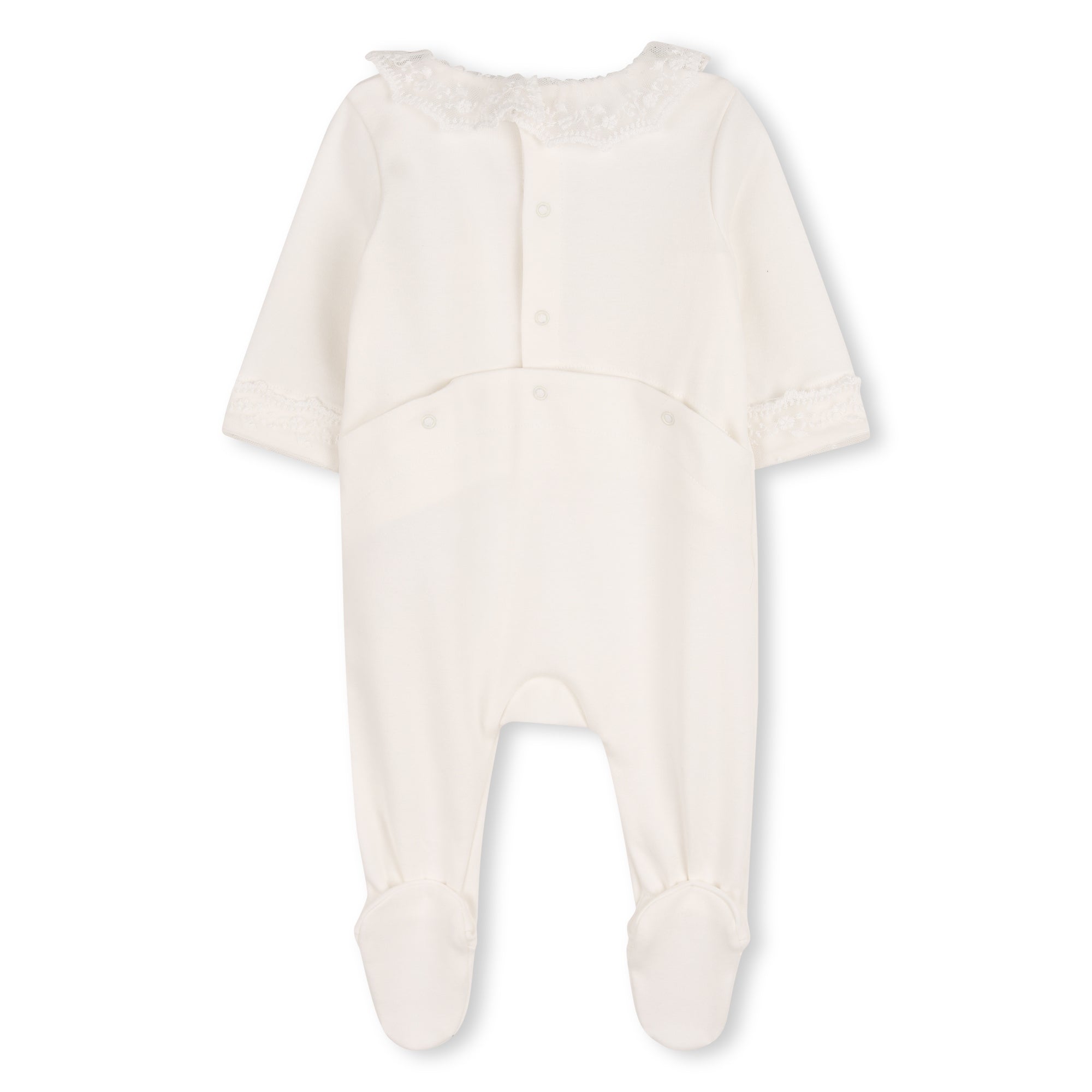Baby Footed Pyjamas And Blanket Gift Set, Organic Cotton, Embroidered Trim, Branded Gift Box Chloe