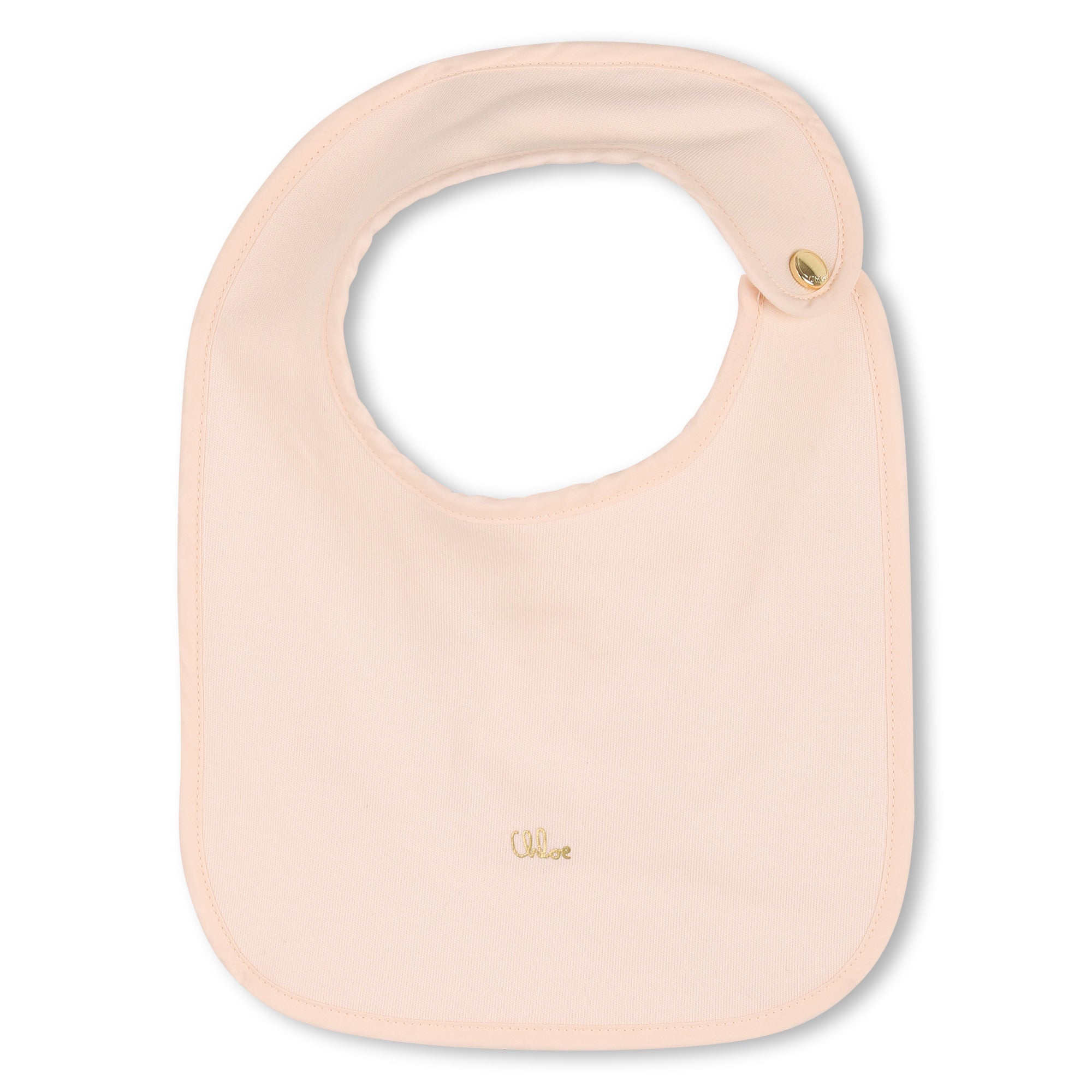 Baby Pyjamas Beanie And Bib Gift Set, Organic Cotton, Flounced Collar, Metallic Logo Detail Chloe