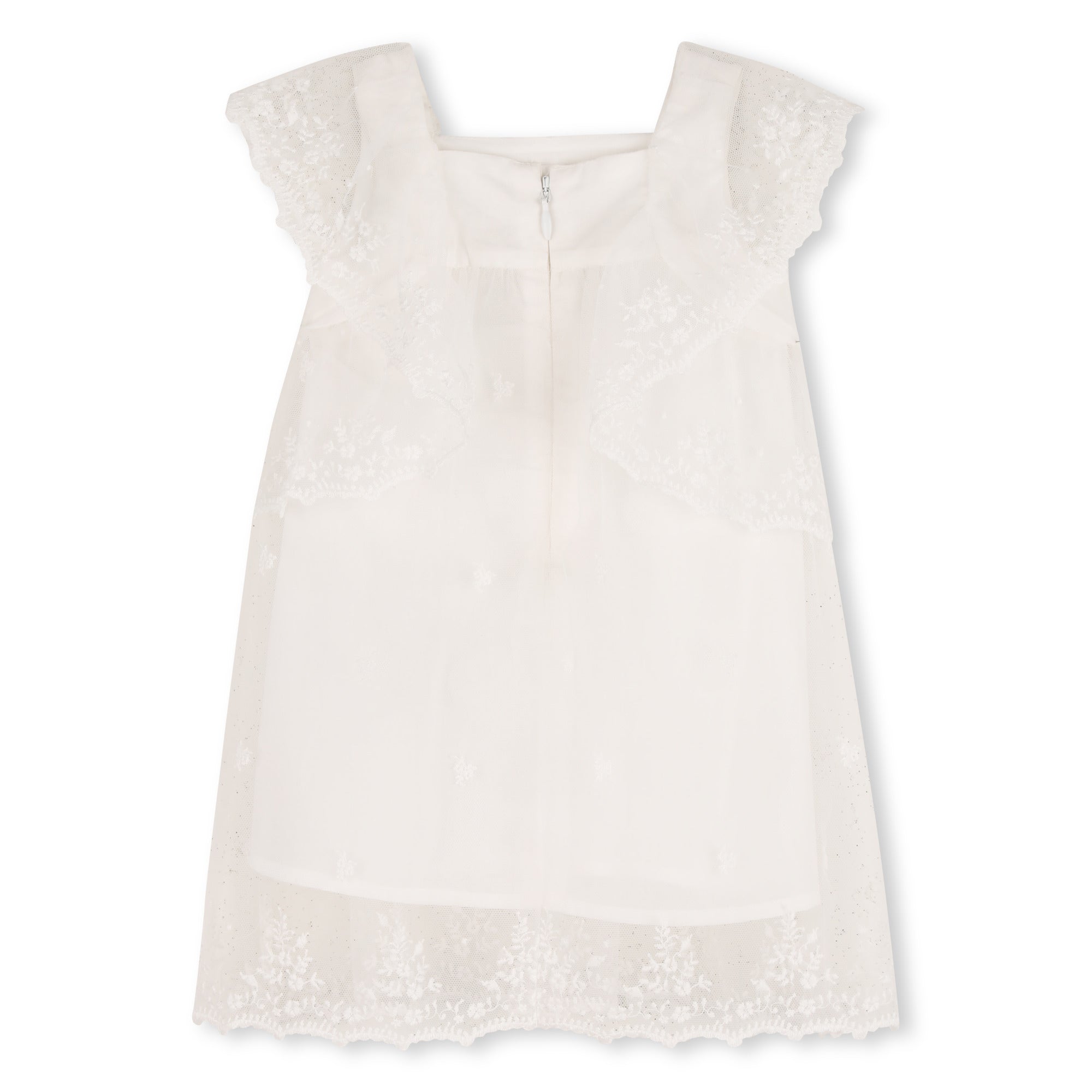 Baby Ceremony Dress Set With Bonnet And Bloomers, Cotton Percale, Floral Embroidered Trim Chloe