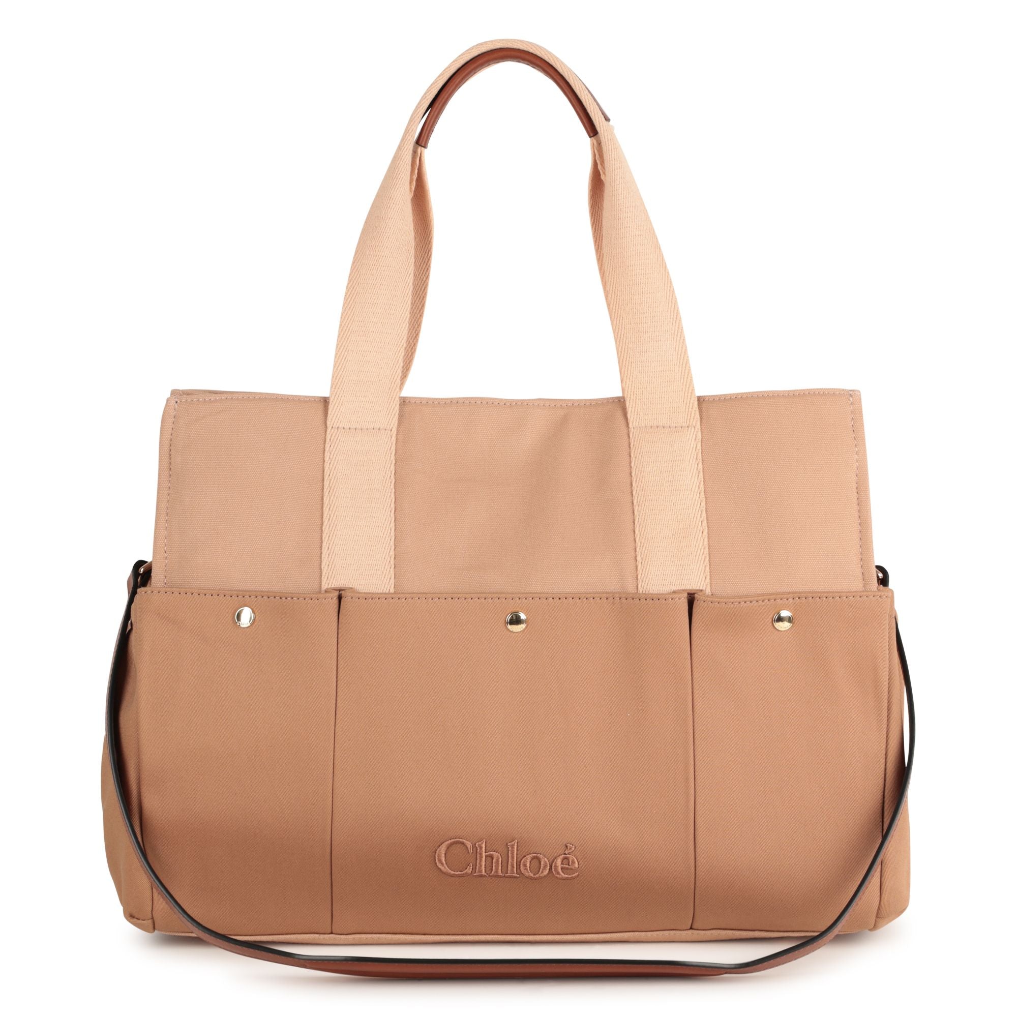 Cotton Canvas and Twill Changing Bag in Sand Chloe