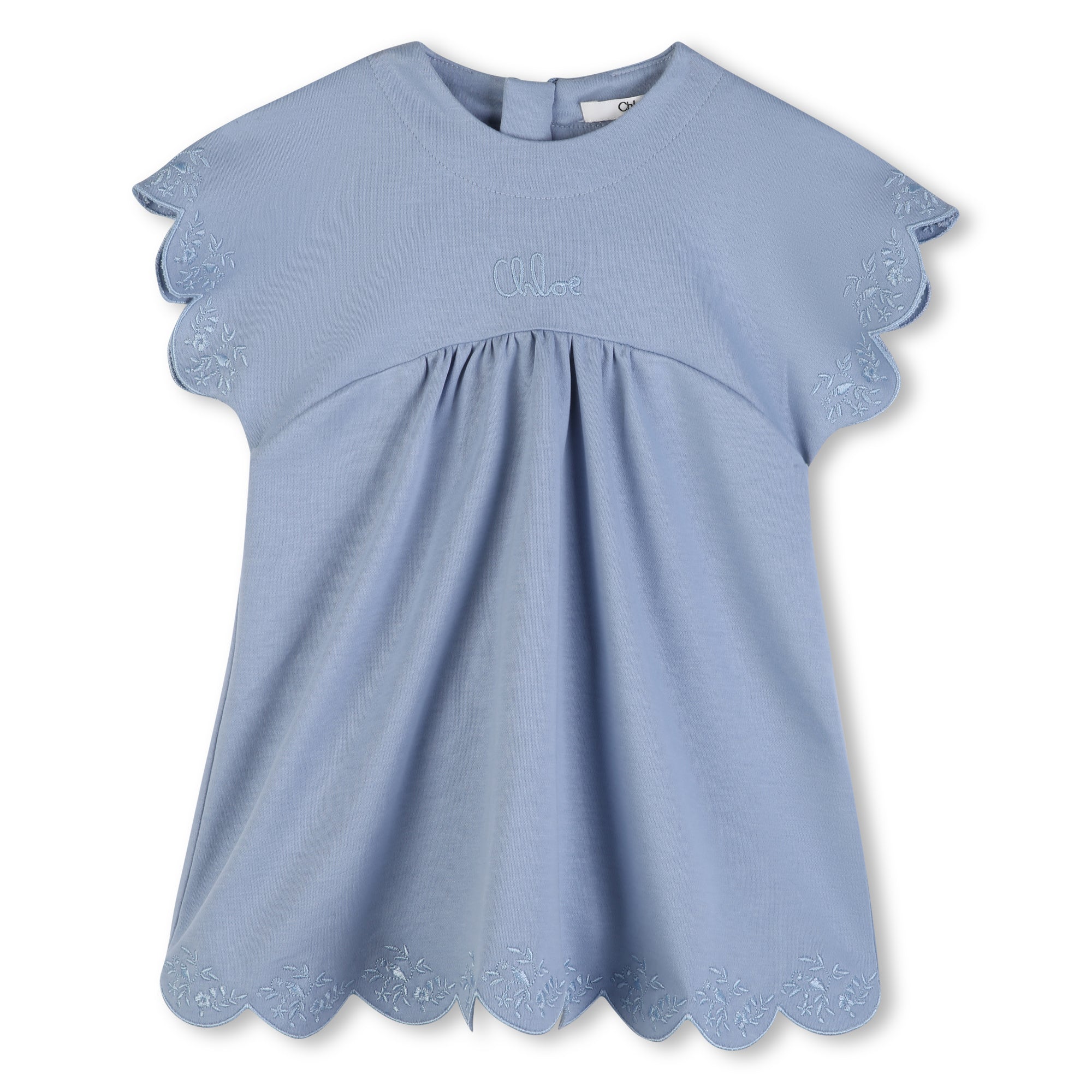 Organic Cotton Scalloped Embroidery Dress Chloe