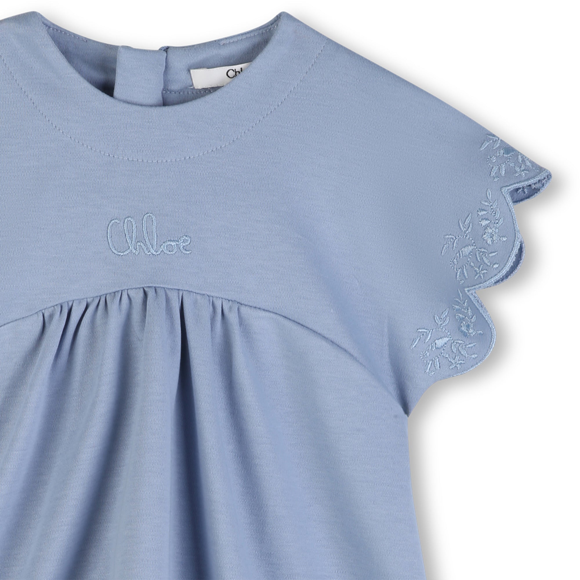 Organic Cotton Scalloped Embroidery Dress Chloe