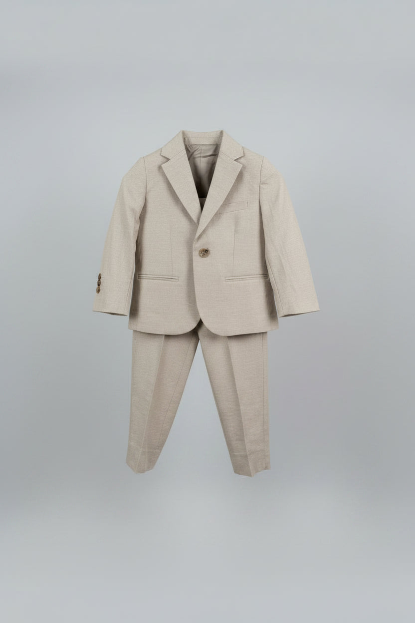 Beige Linen Two Piece Suit Siene