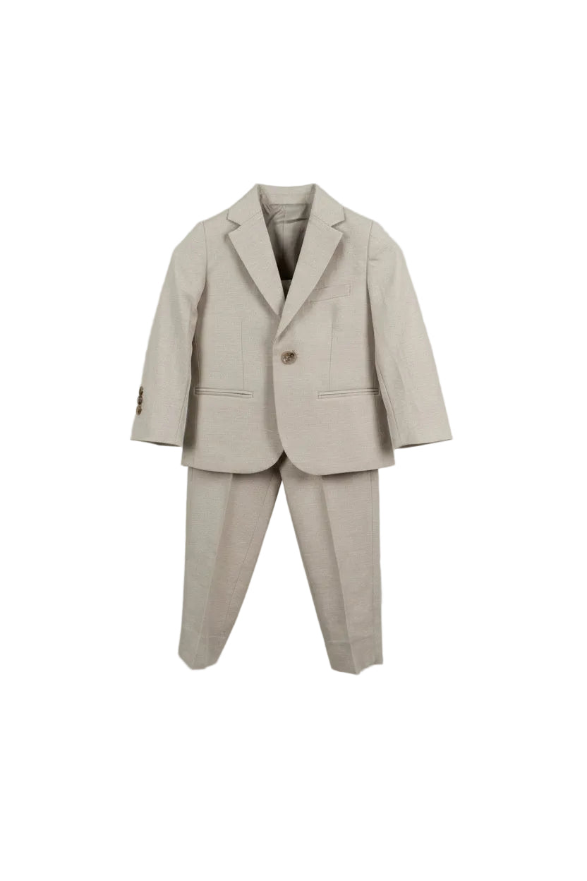 Beige Linen Two Piece Suit Siene