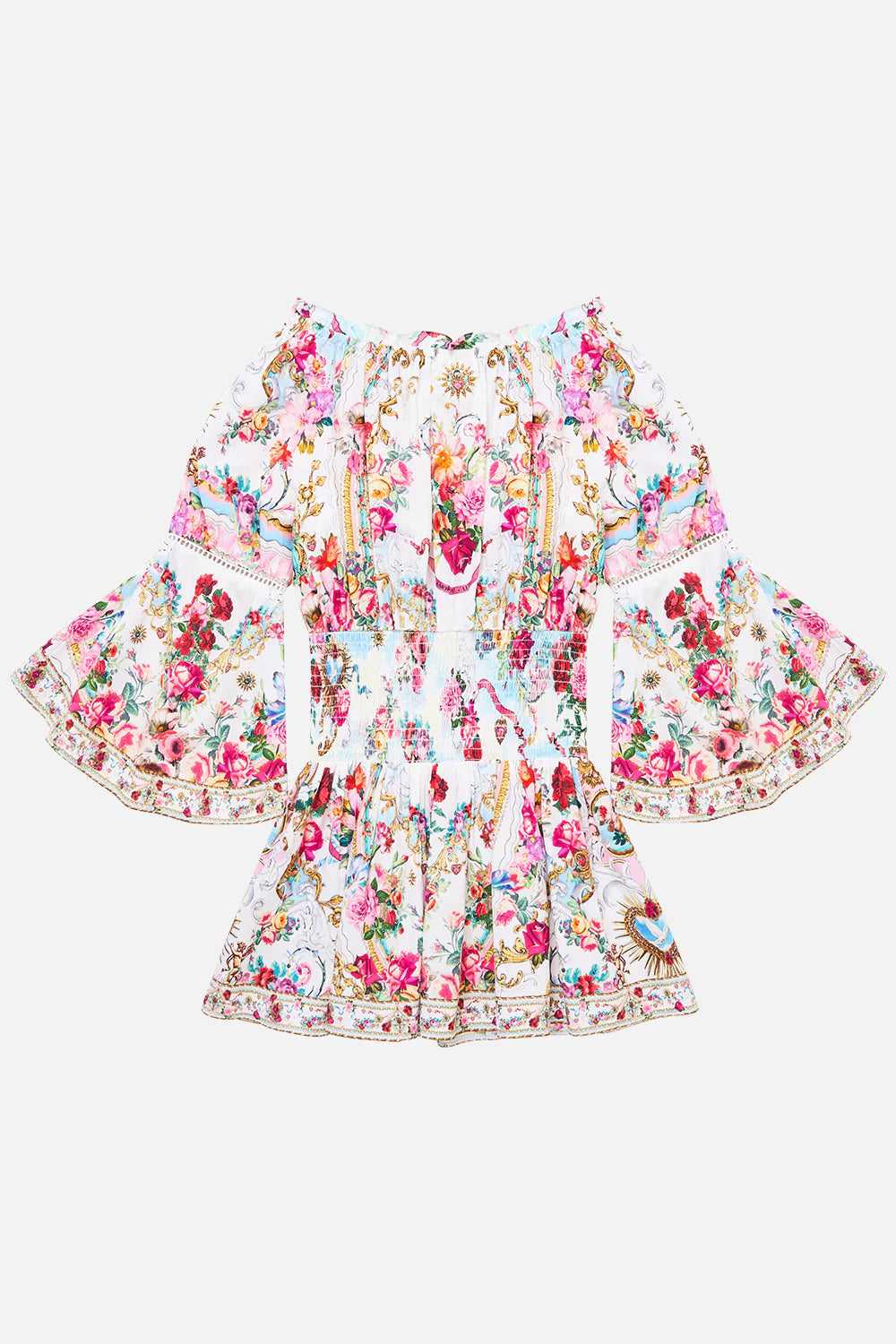 Torero Libertine Kids Off Shoulder Shirred Waist Mini Dress Camilla