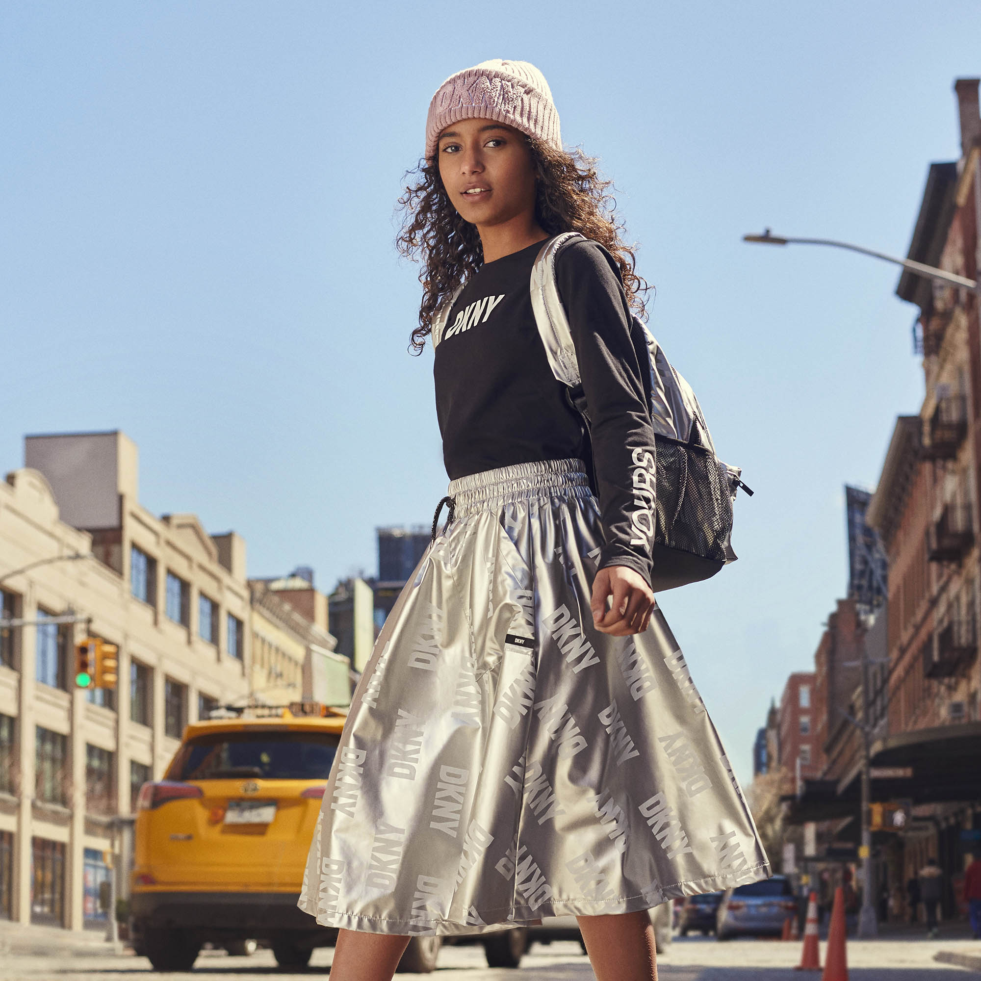 Silver Midi Skirt DKNY