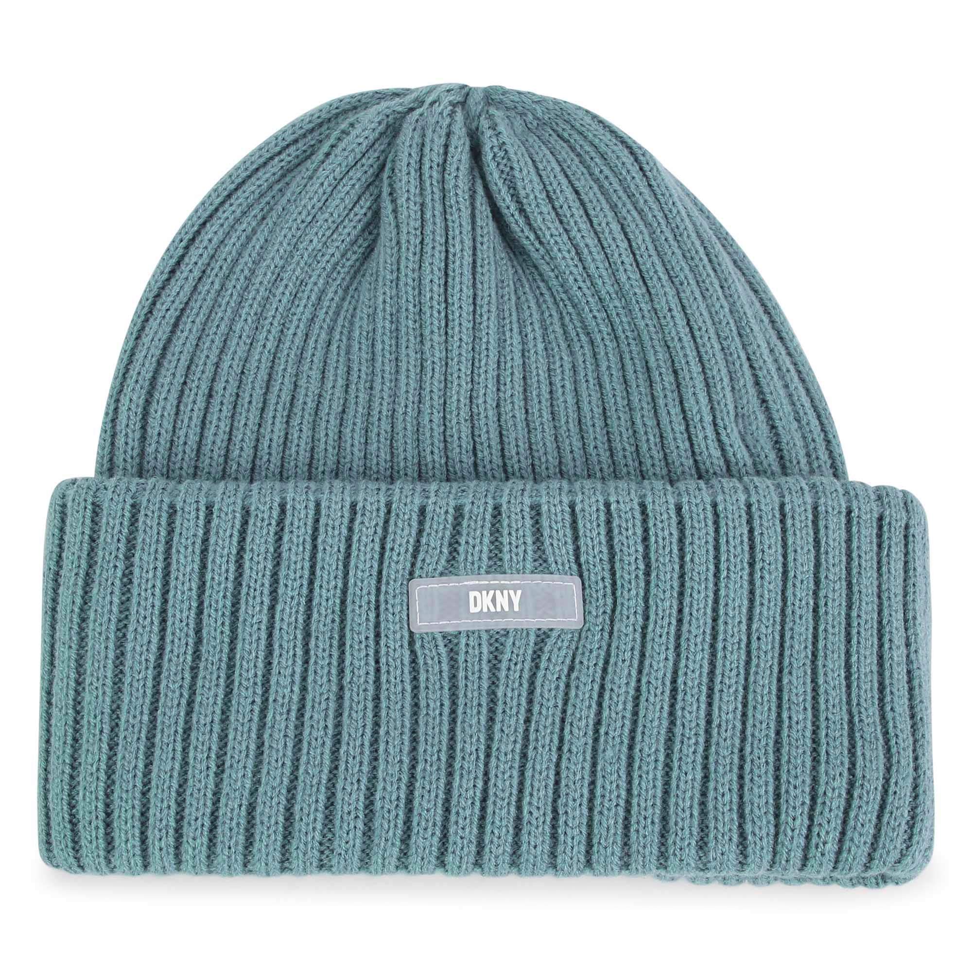 Knitted Turn-Up Hat DKNY