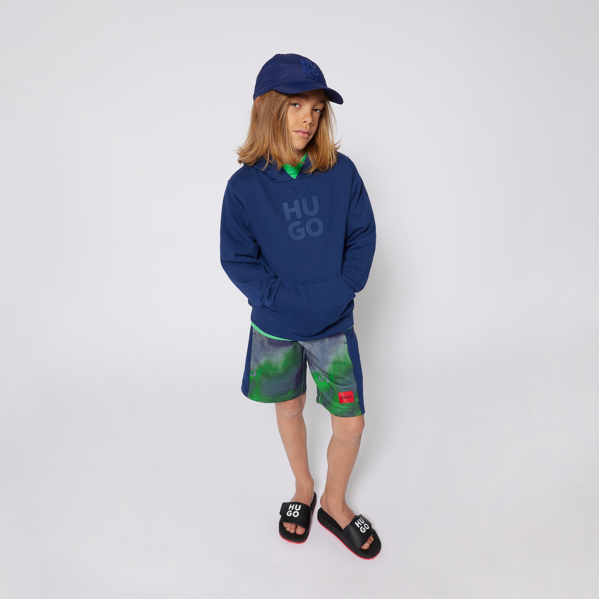 Hooded Sweatshirt with Embossed Logo Hugo