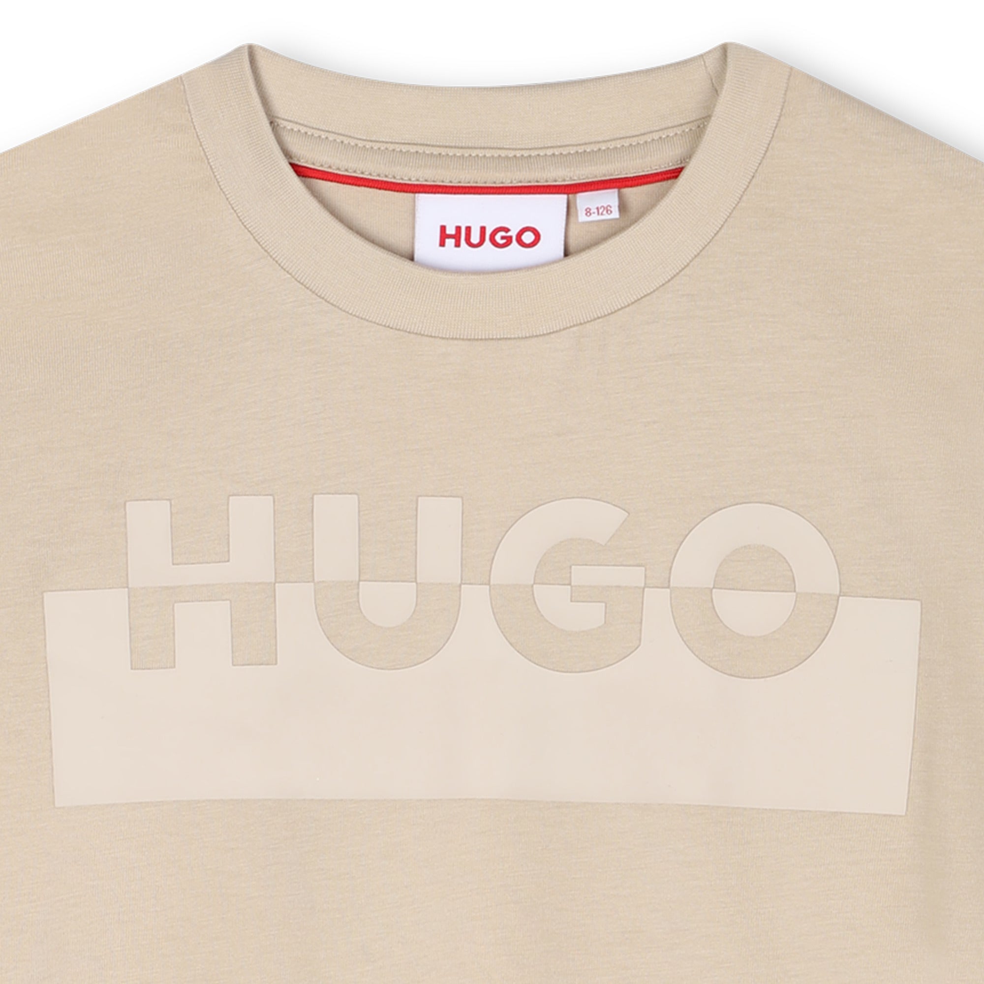 Organic Cotton Short Sleeve T-Shirt with High-Density Split Logo Hugo