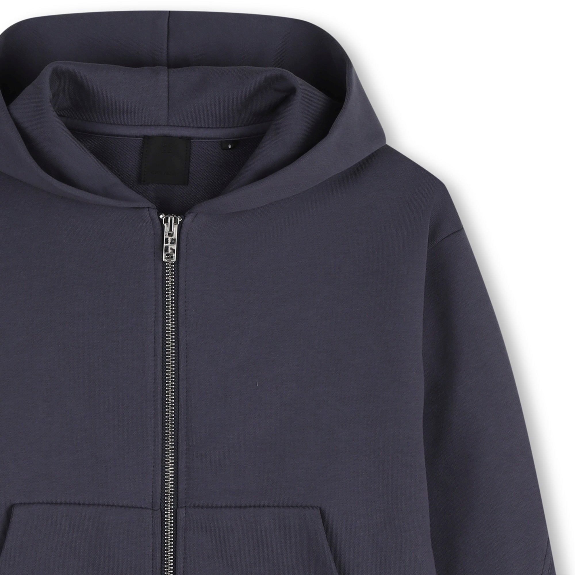 Zipped Fleece Hoodie with Embroidered Back Detail Givenchy