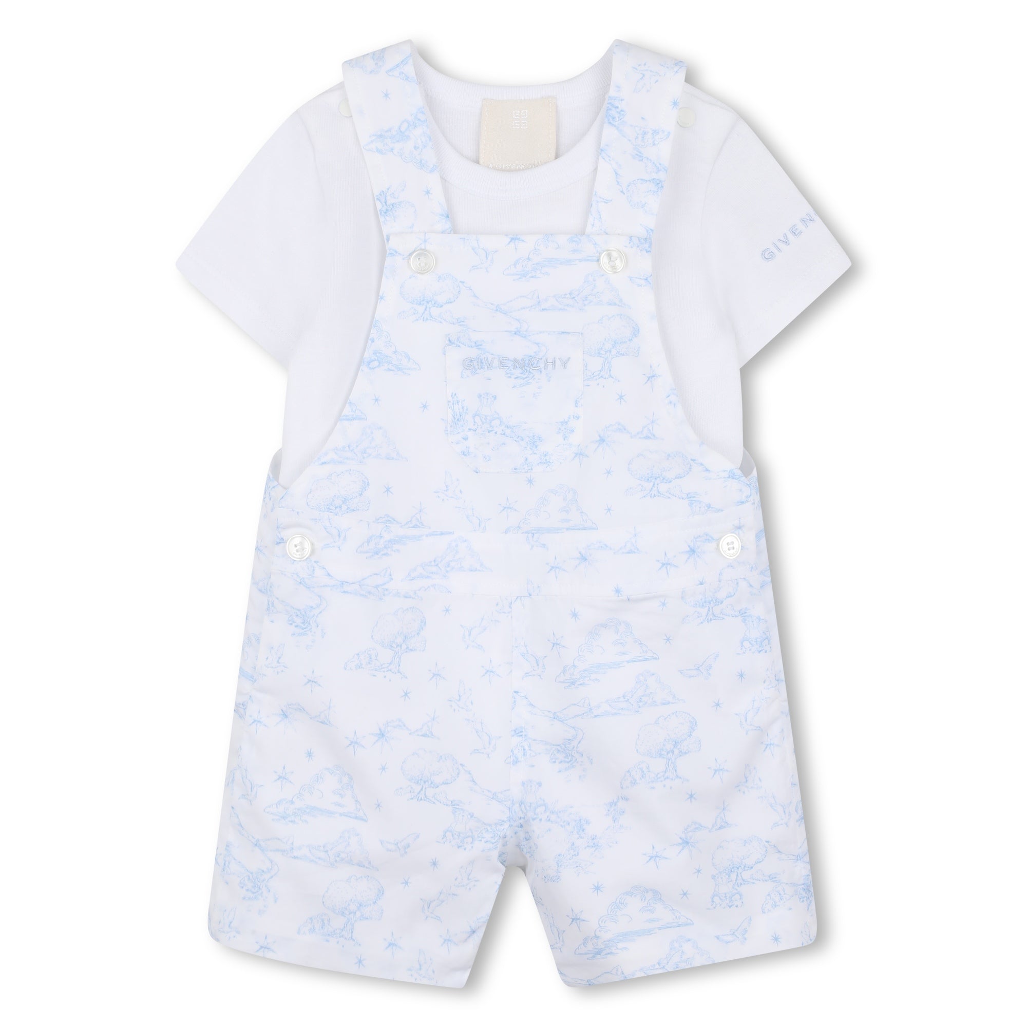 Cotton Tee & Toile Overalls Set Givenchy