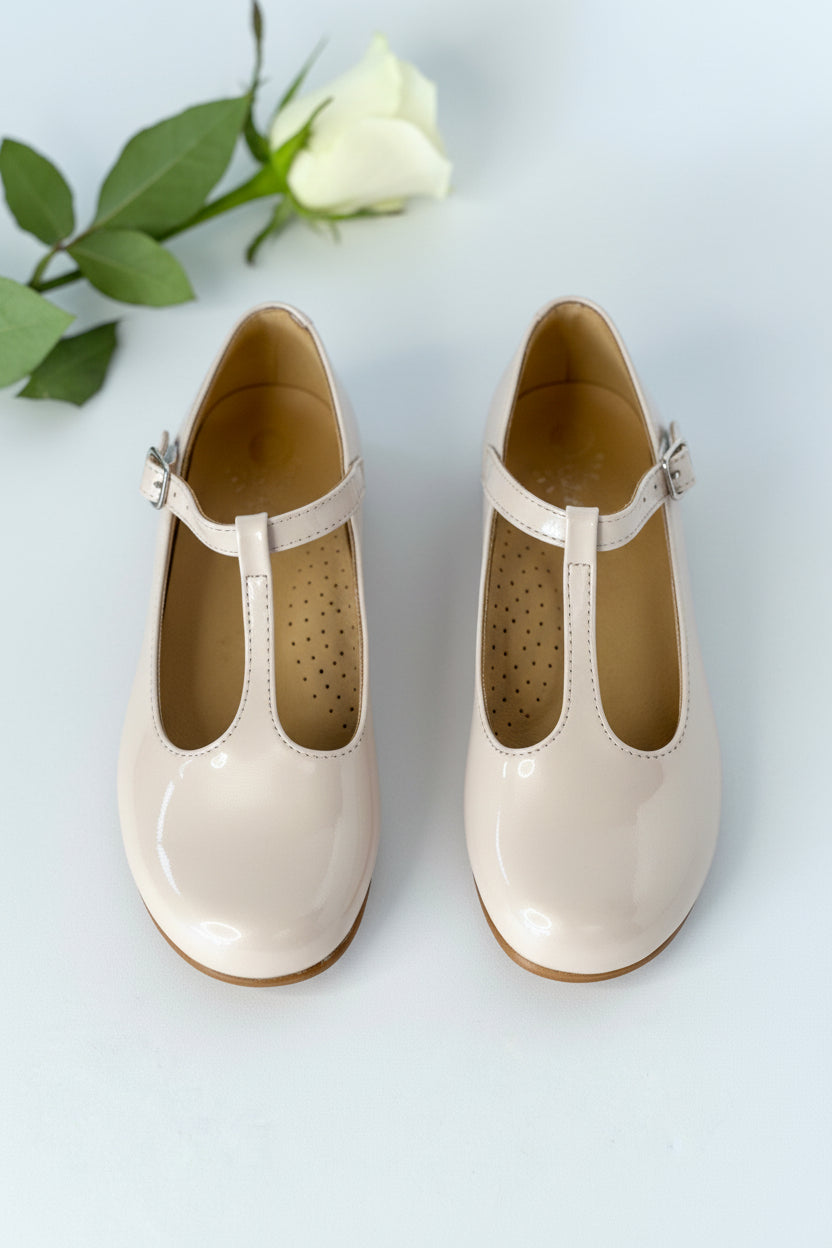 Pearl Pink T-Bar Mary Janes Chloe & Jule