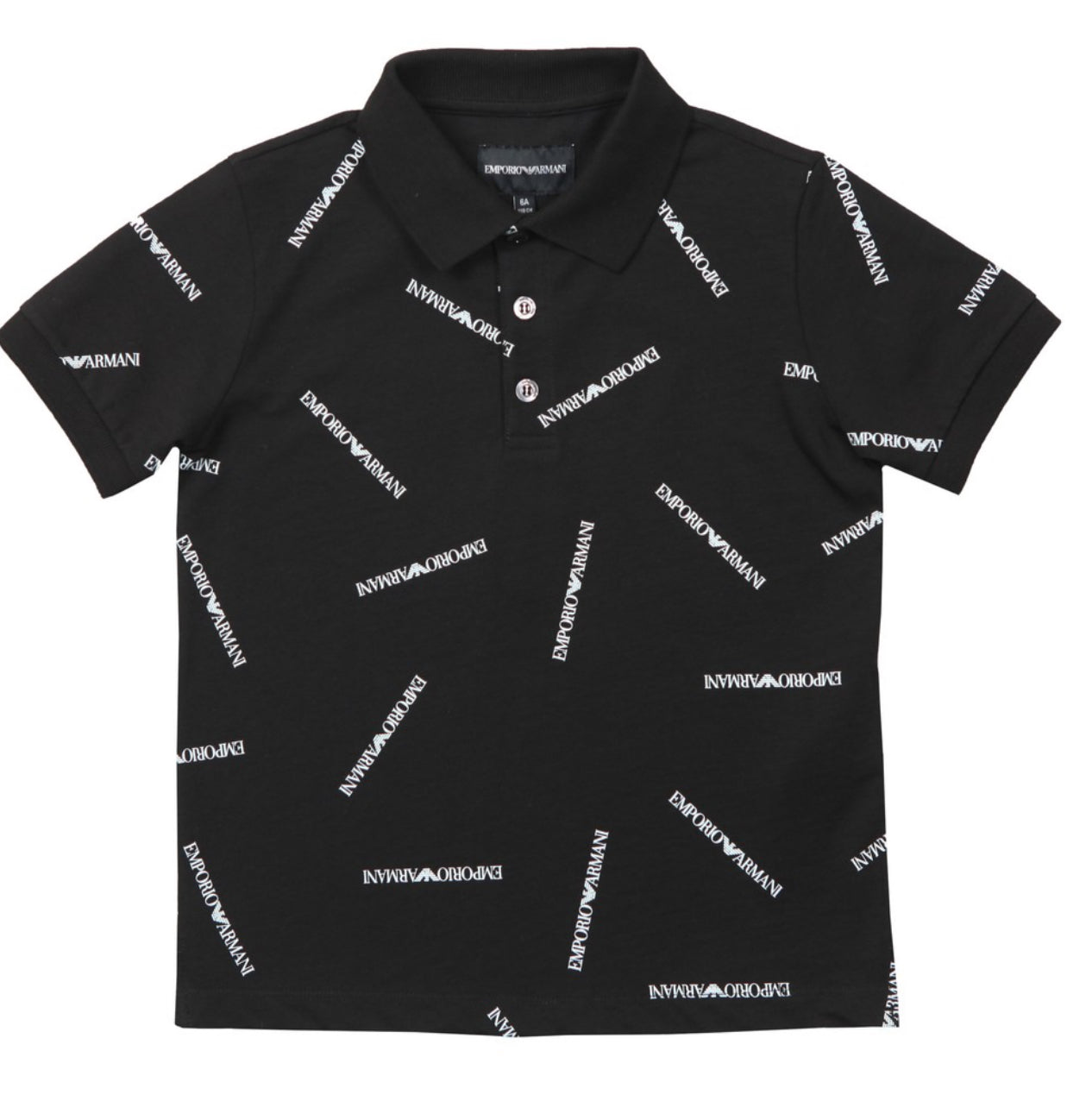 Boys Allover Logo Polo Shirt Emporio Armani