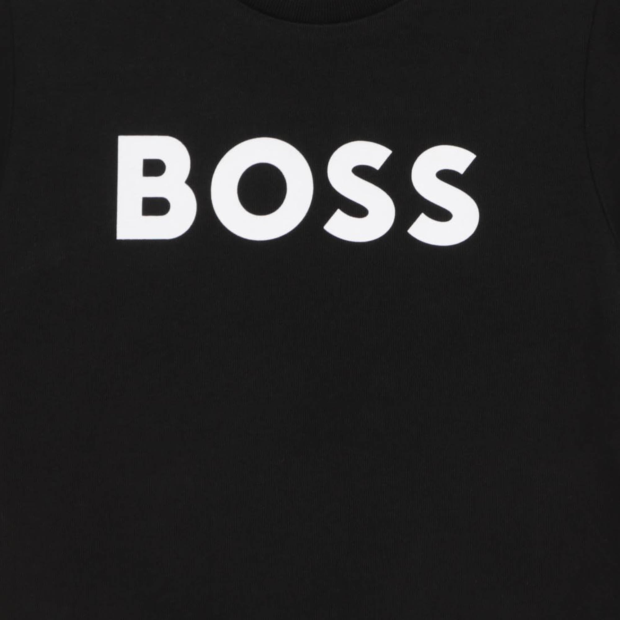 Cotton Jersey Short Sleeve T-Shirt with Shoulder Snap and Logo Hugo Boss