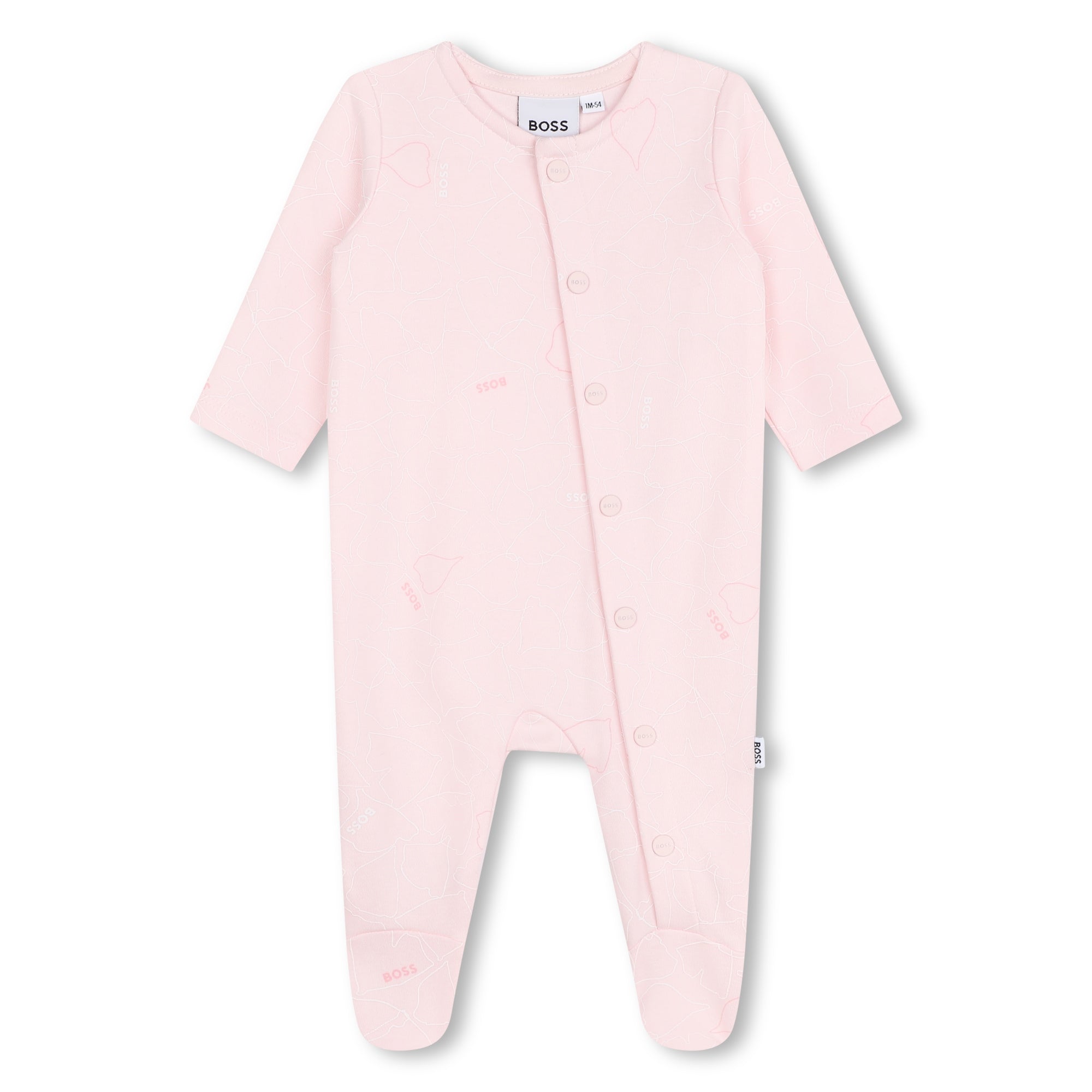 Pale Pink Pyjamas and Hat Set Hugo Boss