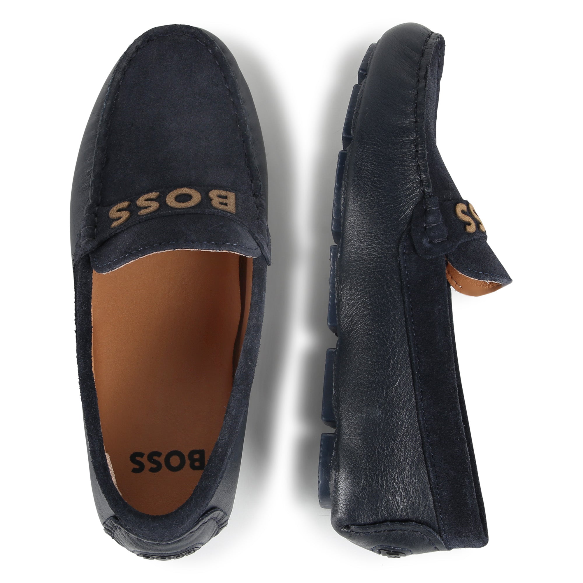 Navy Suede Loafers Hugo Boss