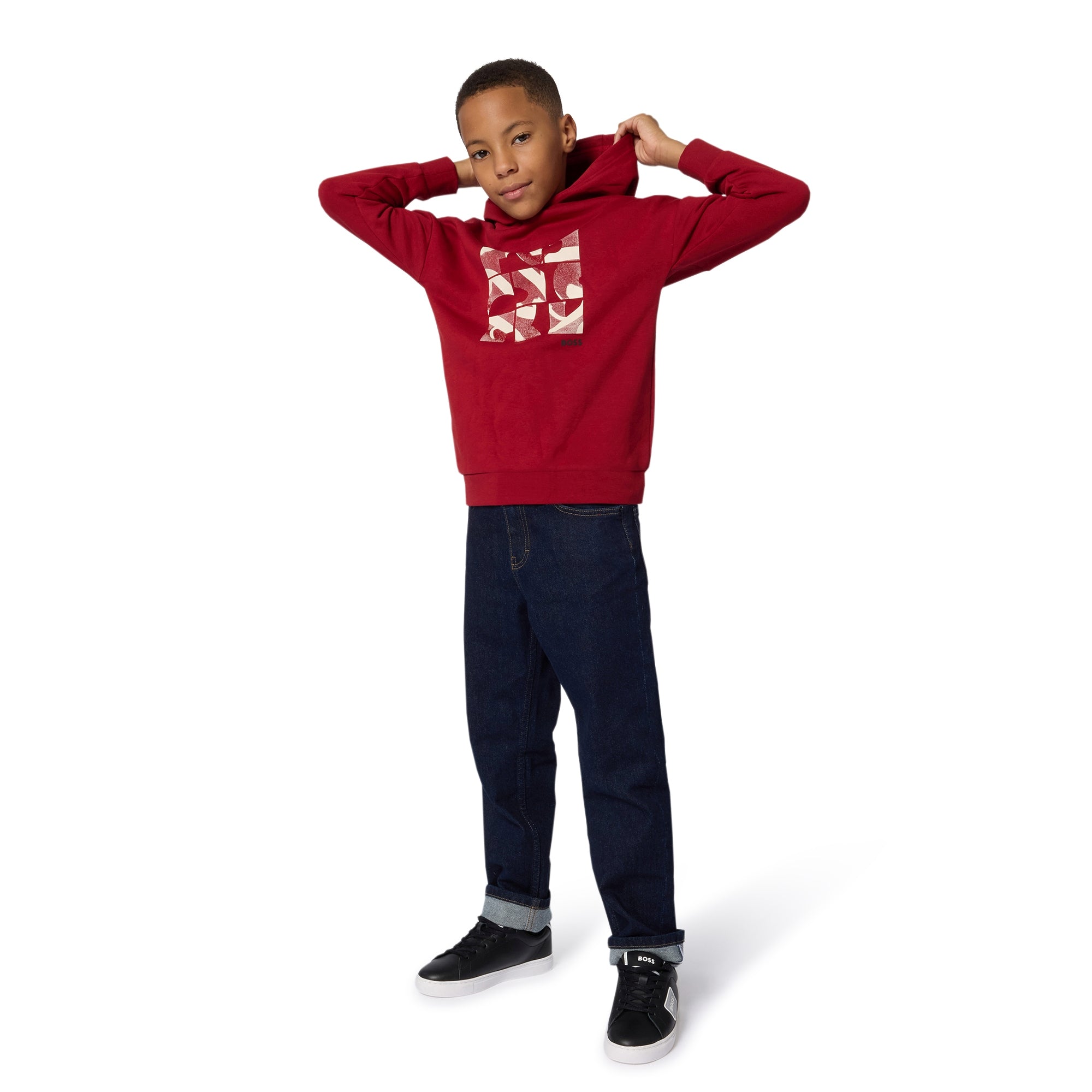 Stretch Cotton Denim Jeans for Boys Hugo Boss
