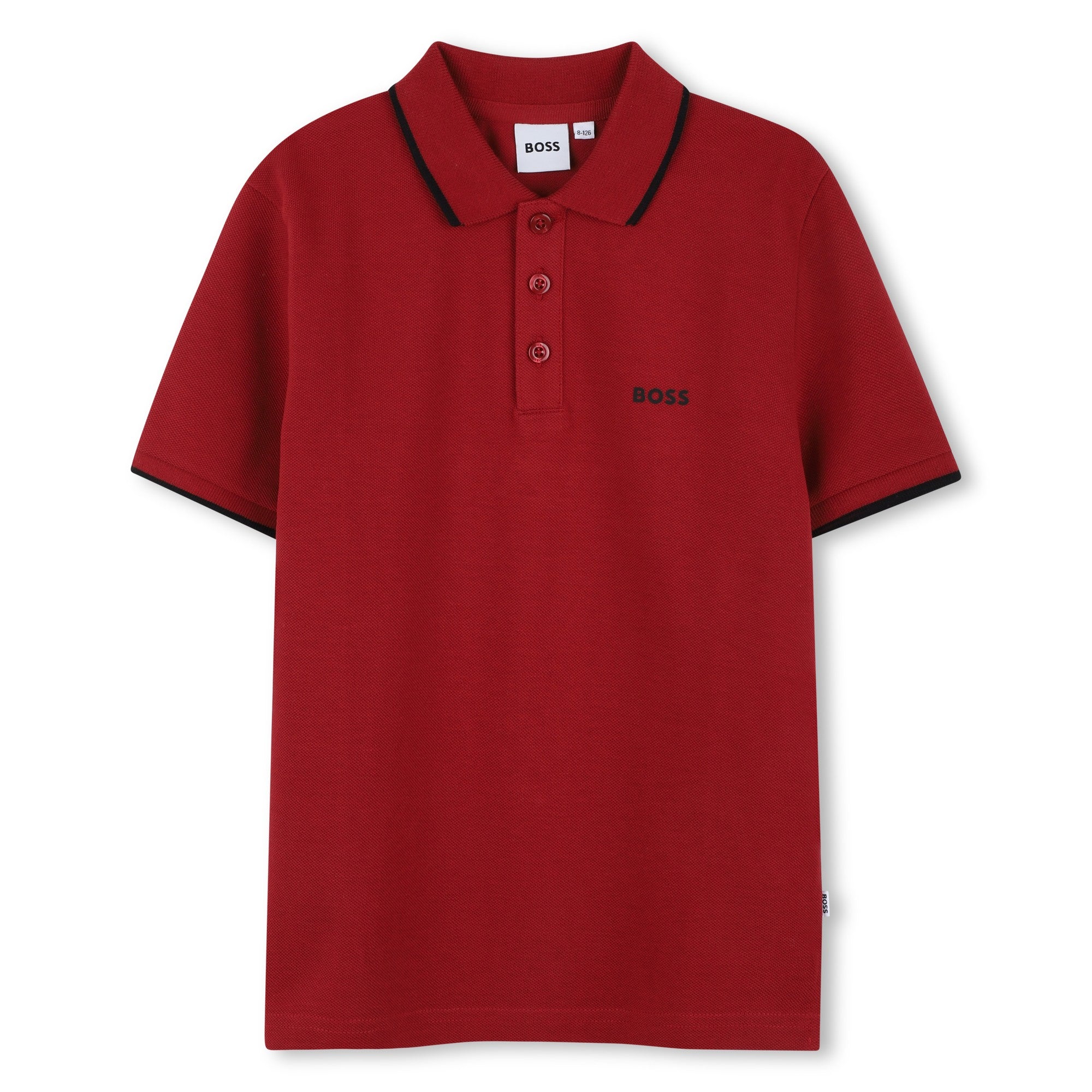 Classic Red Cotton Polo Shirt for Boys Hugo Boss