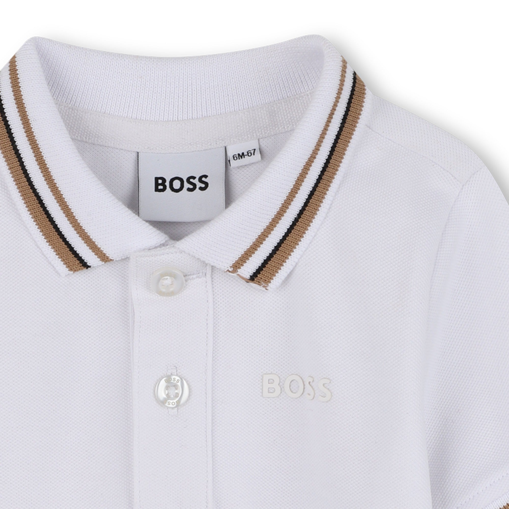 Short-Sleeved Cotton Polo Shirt for Boys Hugo Boss