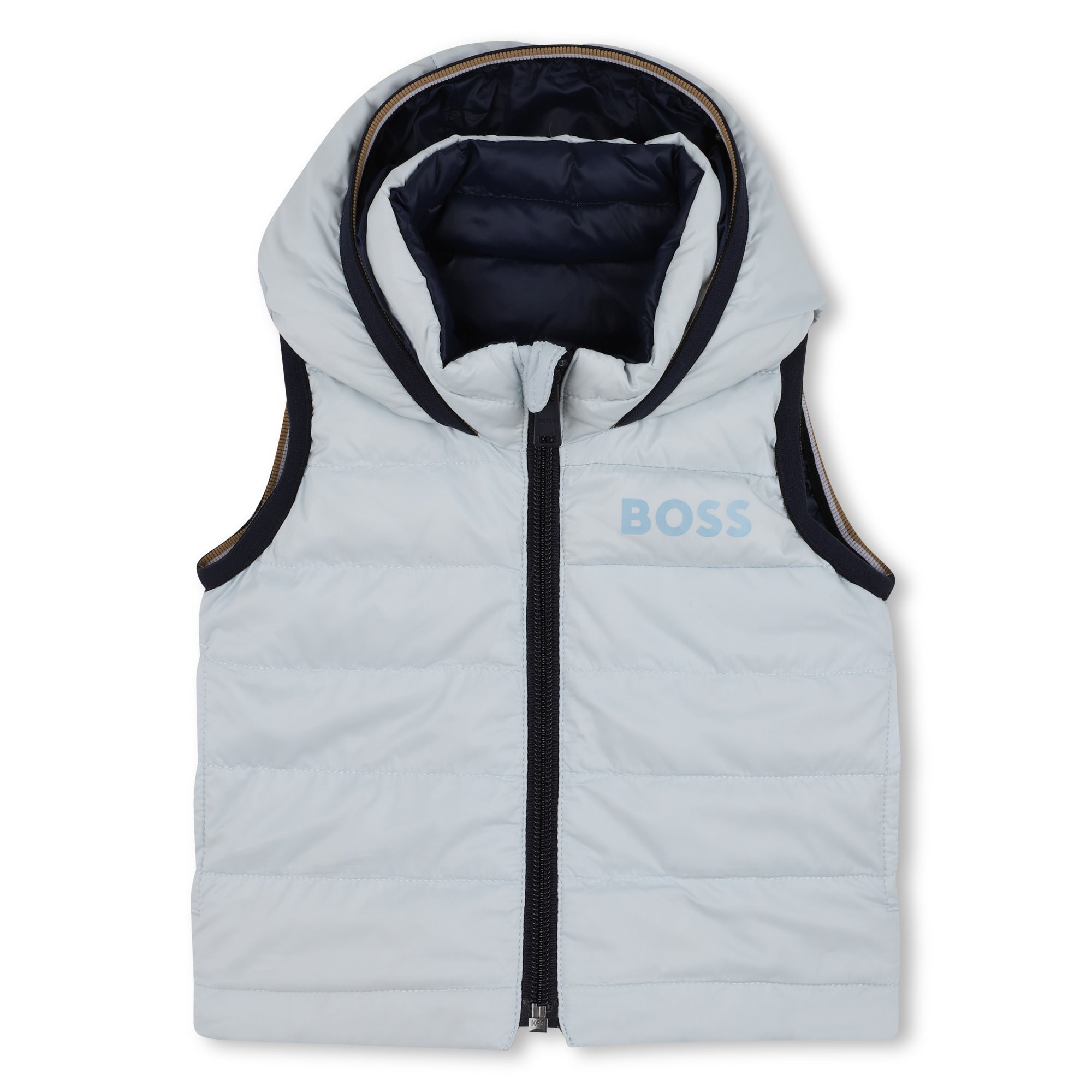 Reversible Quilted Hooded Gilet for Boys Hugo Boss