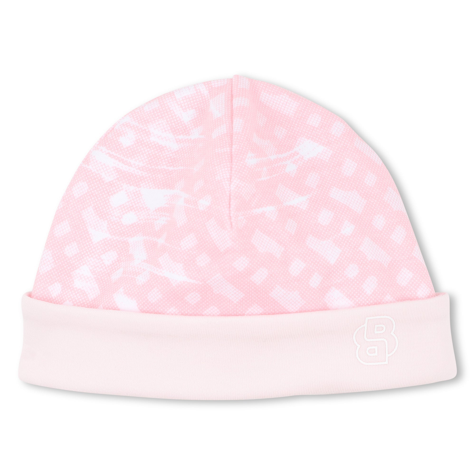 Baby Sleepsuit and Hat Set in Soft Pink Hugo Boss