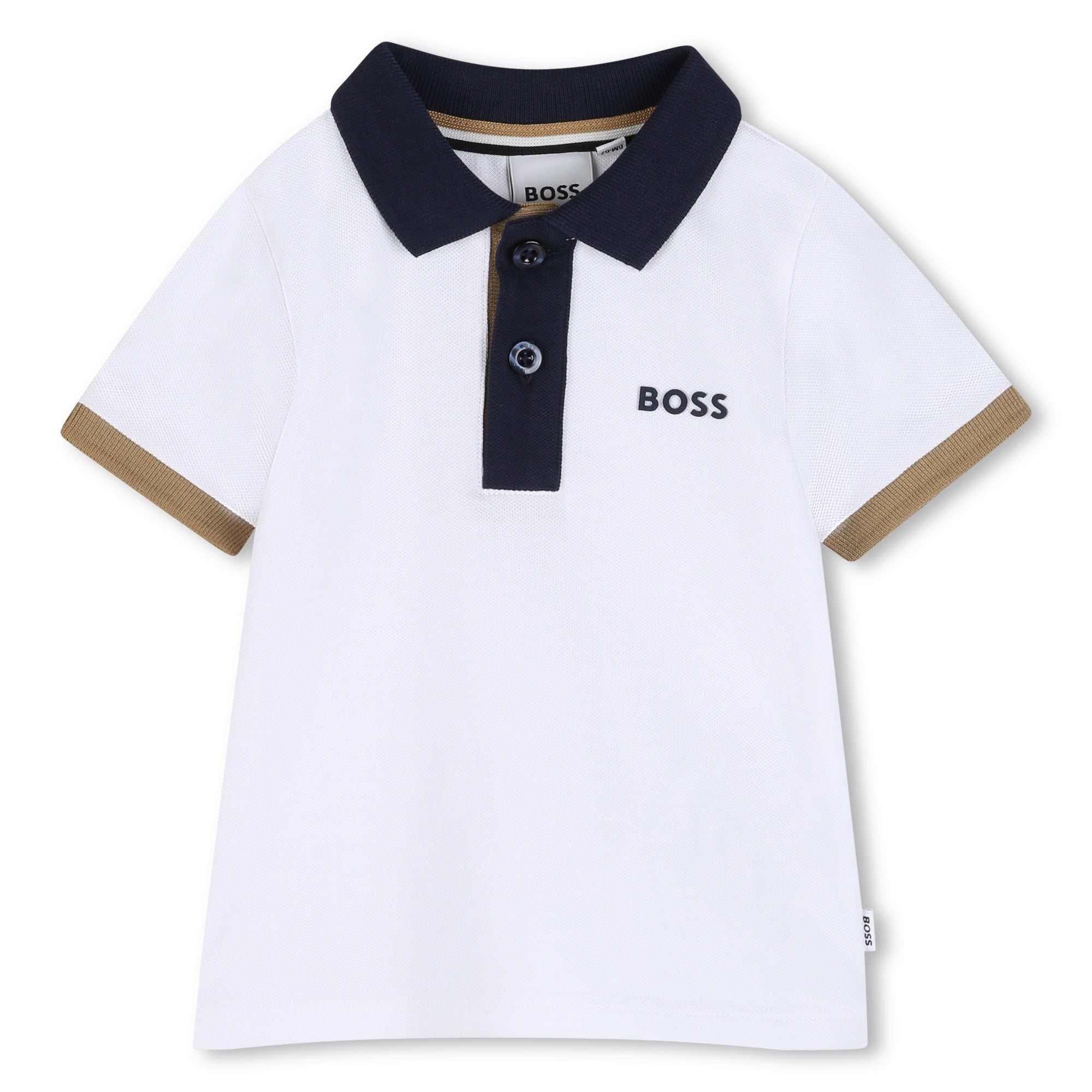 Baby Cotton Piqué Polo Shirt, White Hugo Boss