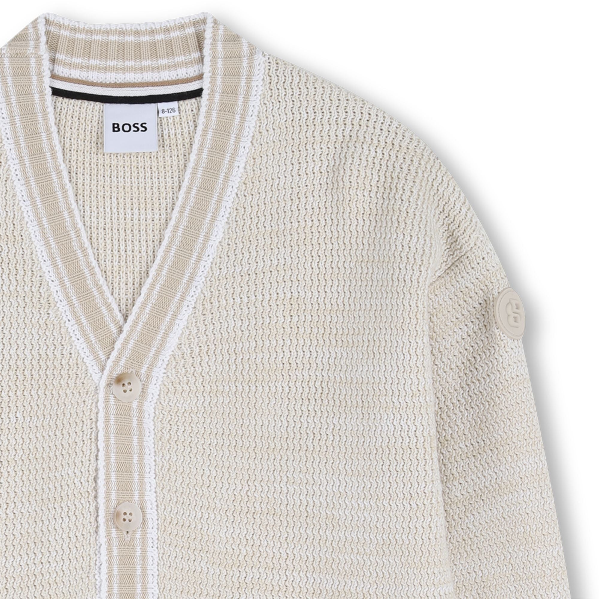 Cotton Knit Cardigan with Button Front Hugo Boss