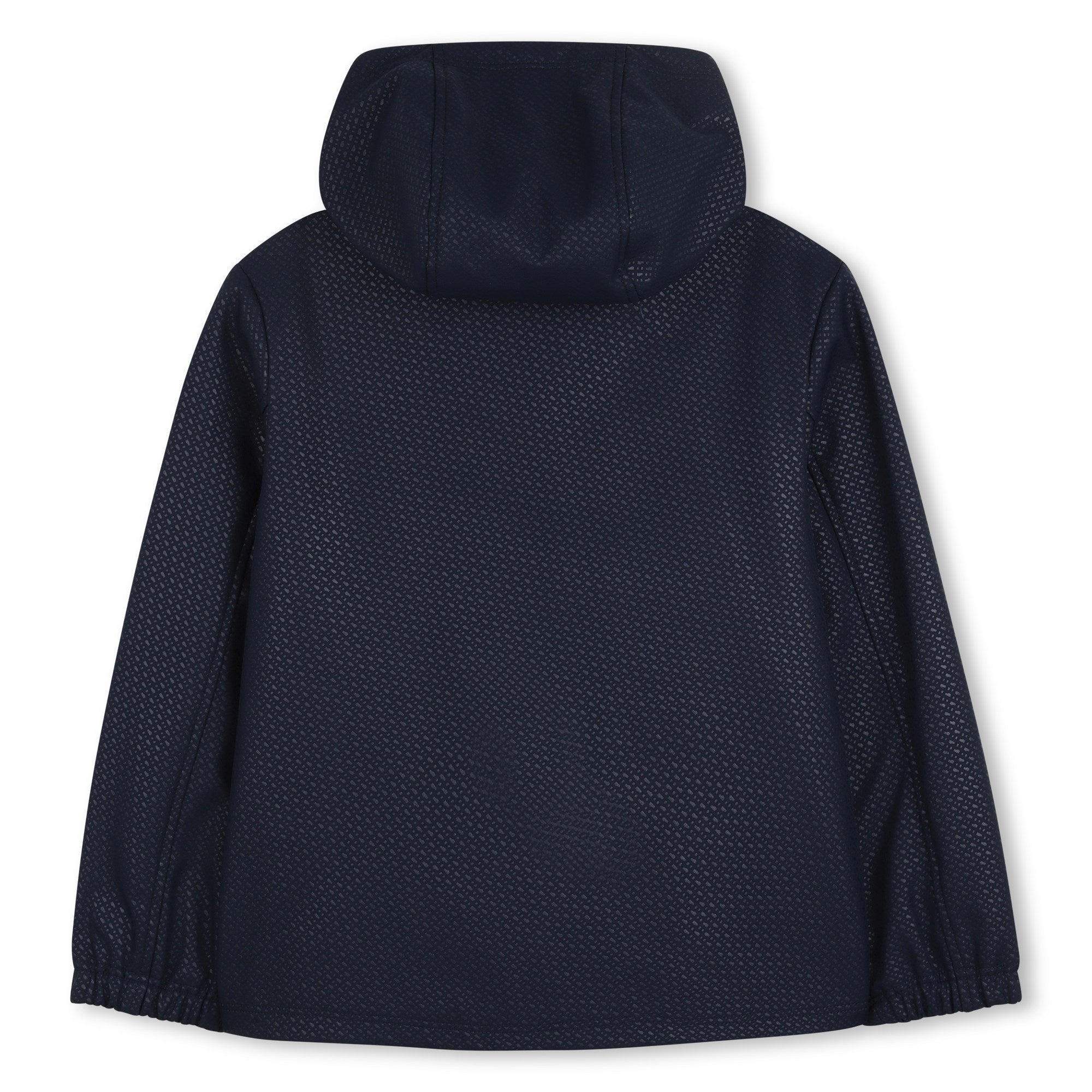 Boys Double-B Embossed Hooded Windbreaker in Navy Hugo Boss