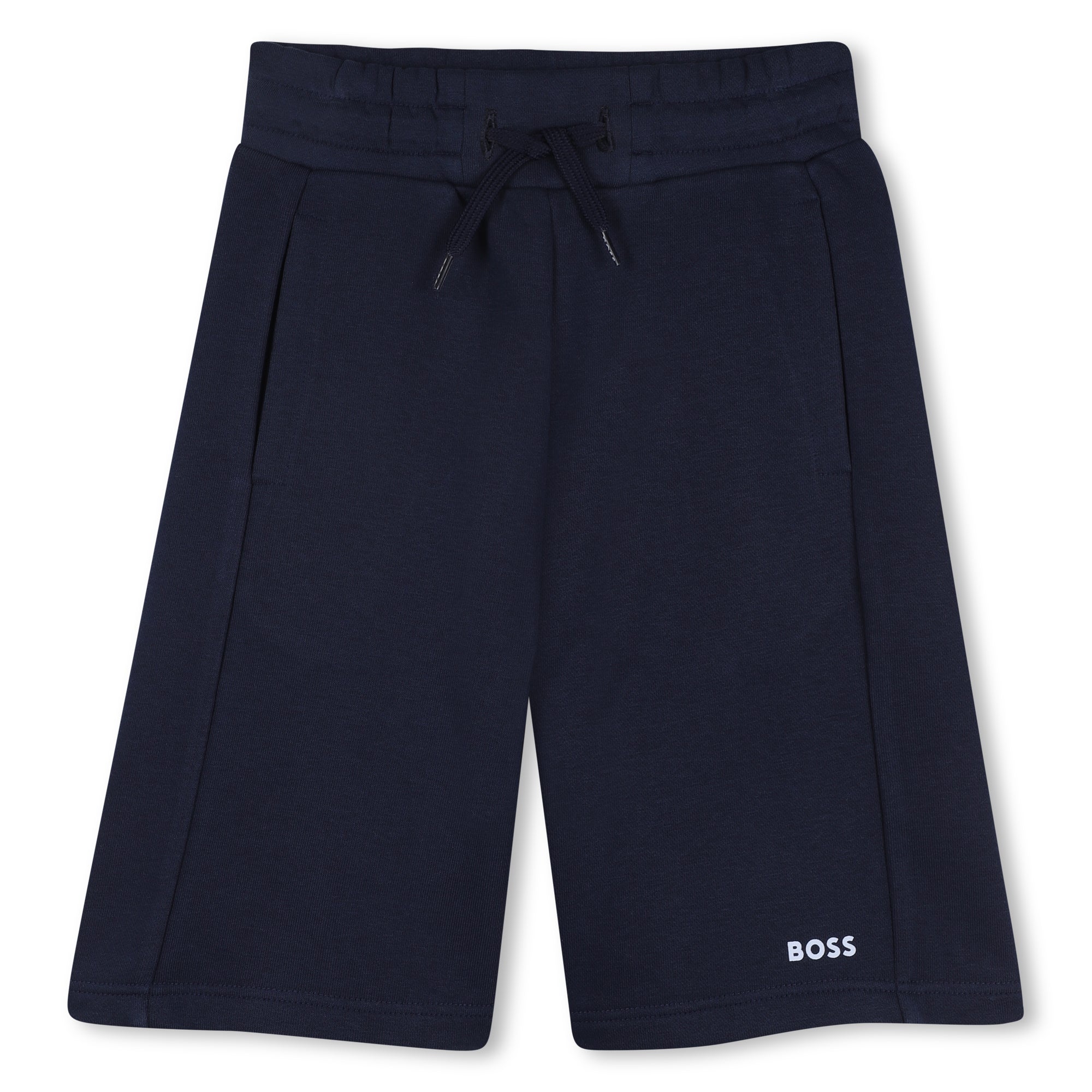 Boys Logo T-Shirt and Bermuda Shorts Set in White and Navy Hugo Boss