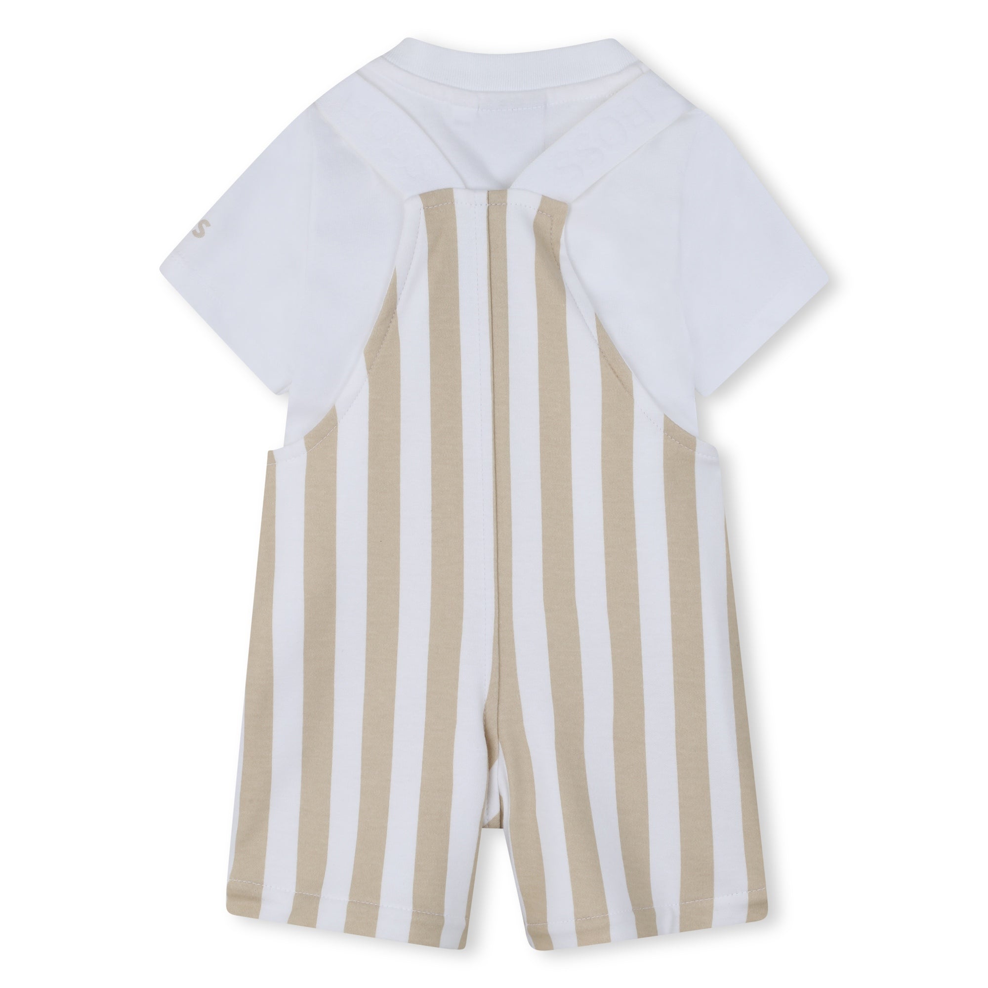Organic Cotton Stripe Overalls & T-Shirt Gift Set Hugo Boss