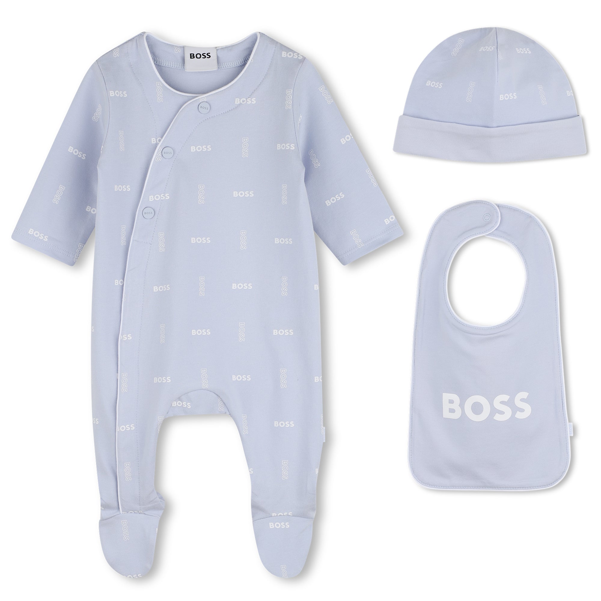 Cotton Jersey Pyjama, Hat and Bib Gift Set Hugo Boss