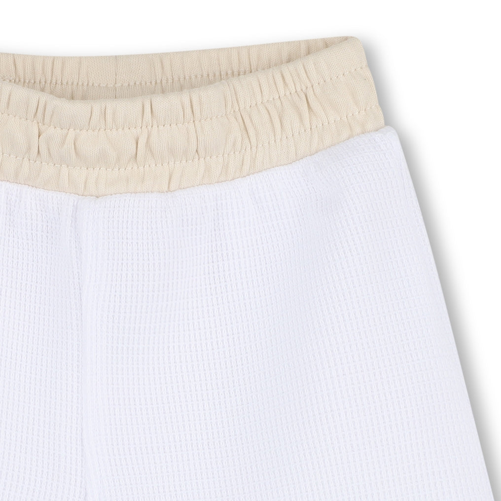Baby Polo Shirt and Shorts Set in White and Beige Hugo Boss