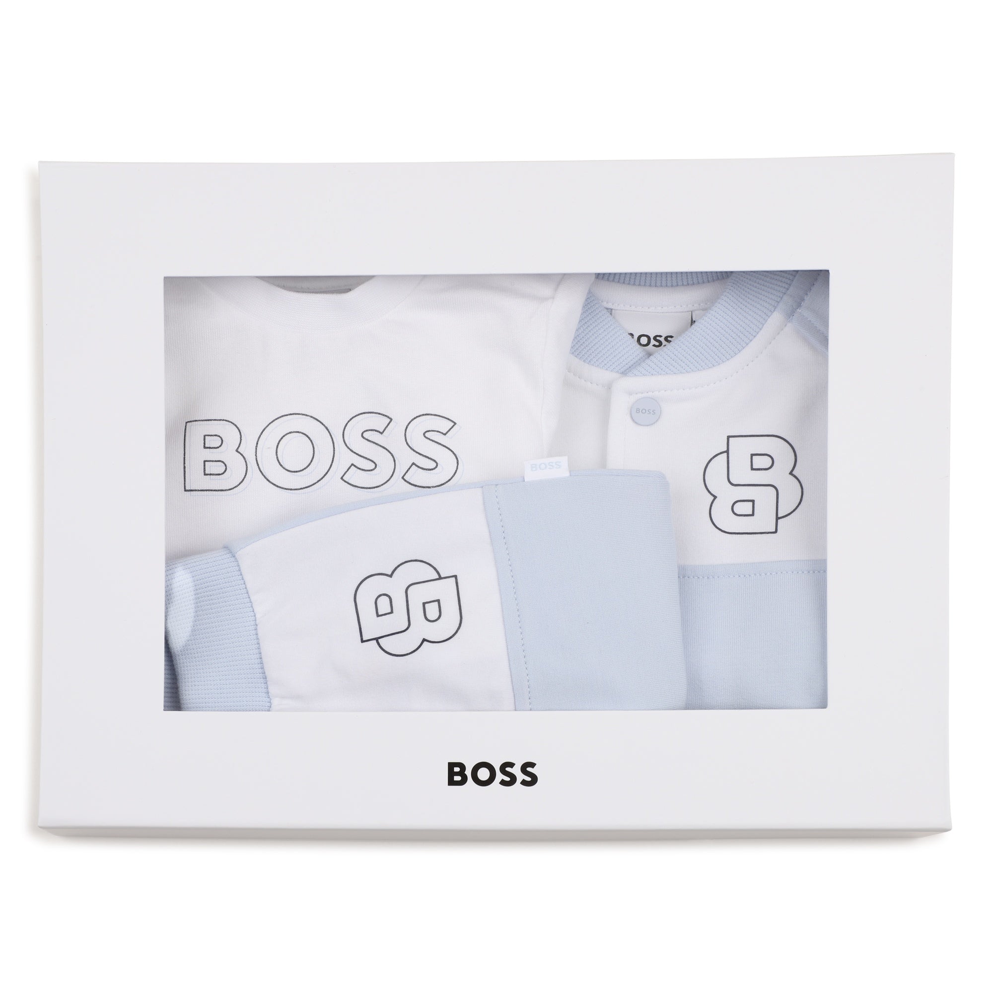 Organic Cotton Cardigan, T-Shirt & Joggers Gift Set Hugo Boss