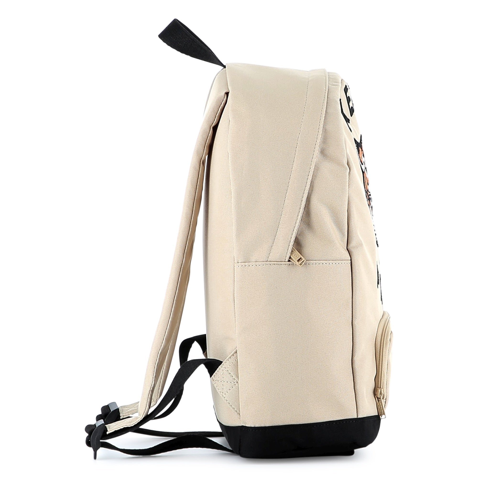 Kids canvas backpack with embroidered tiger logo and adjustable straps Kenzo