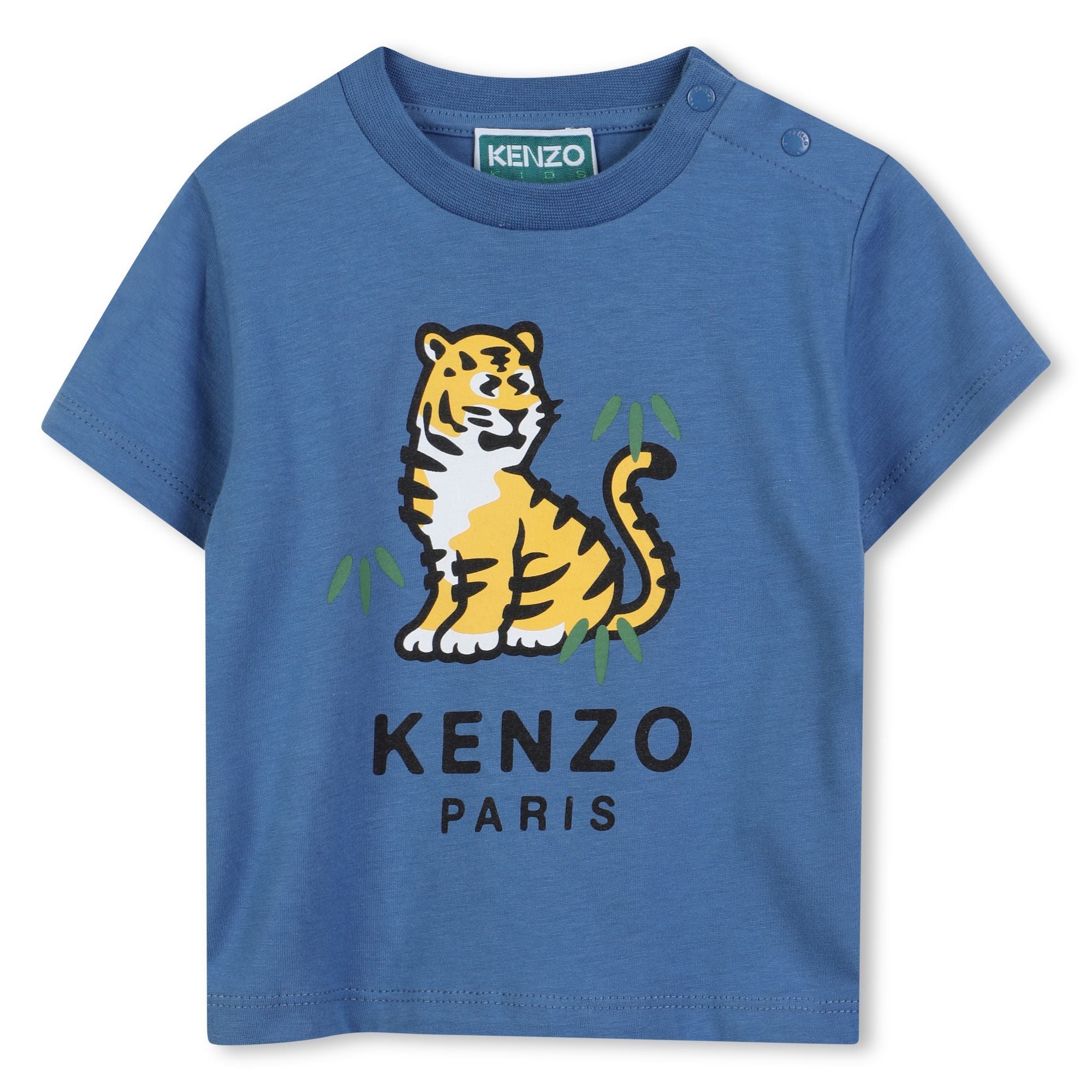Kids Jersey T-Shirt with Tiger Print Kenzo