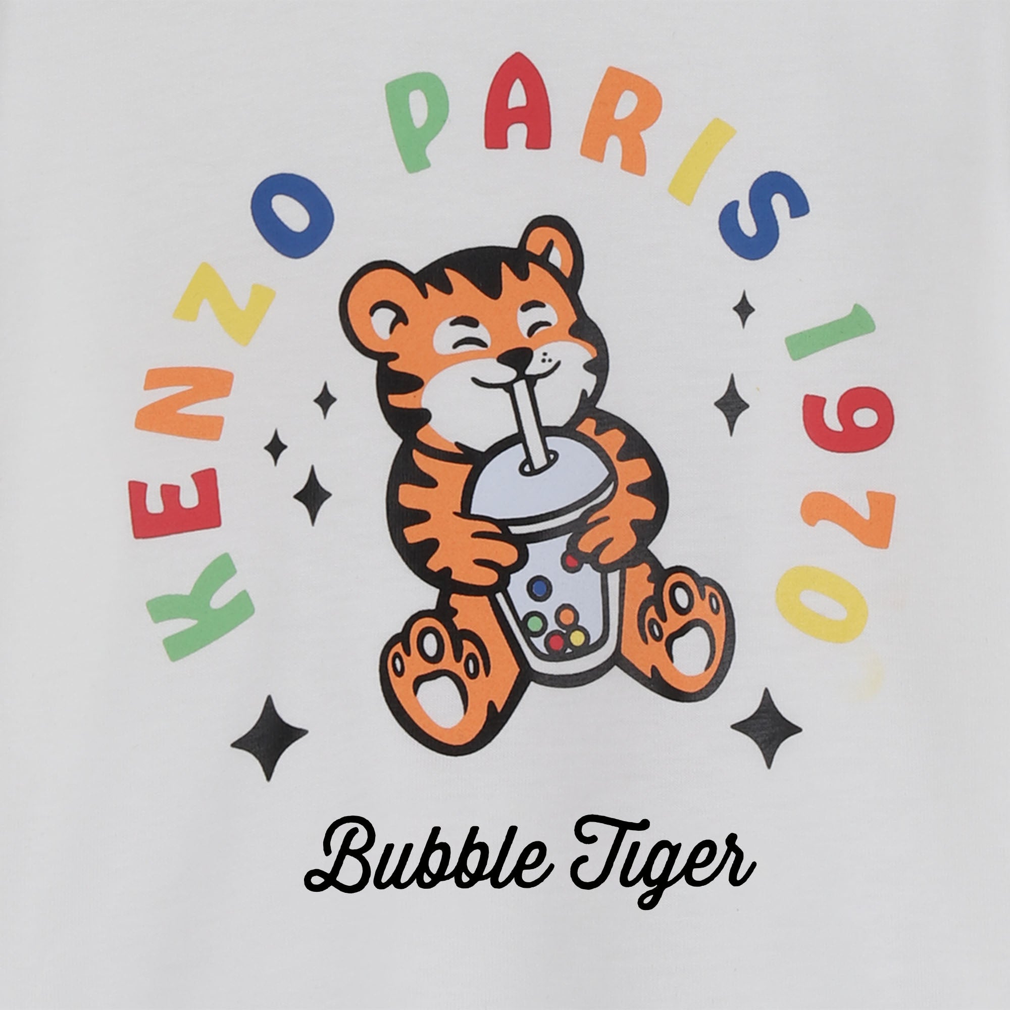 Baby T Shirt And Shorts Set In Organic Cotton, White And Cream Kenzo