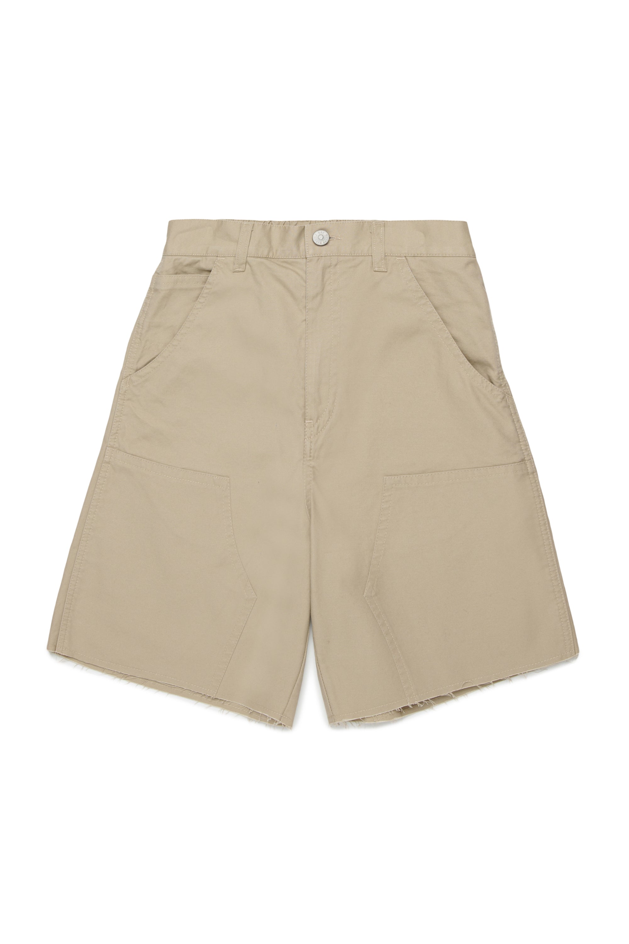 Beige Cotton Utility Shorts for Kids Mm6 Kid