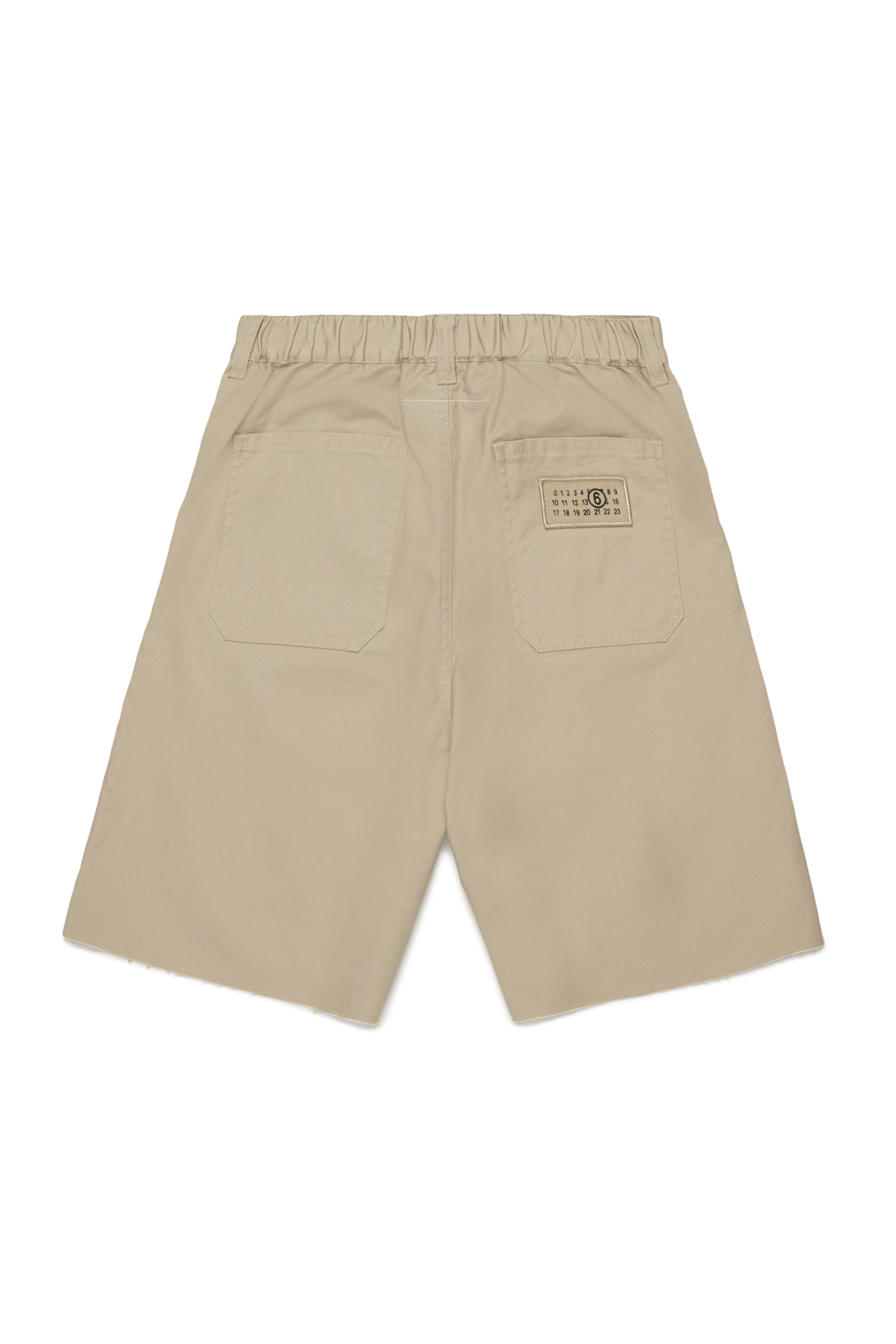 Beige Cotton Utility Shorts for Kids Mm6 Kid