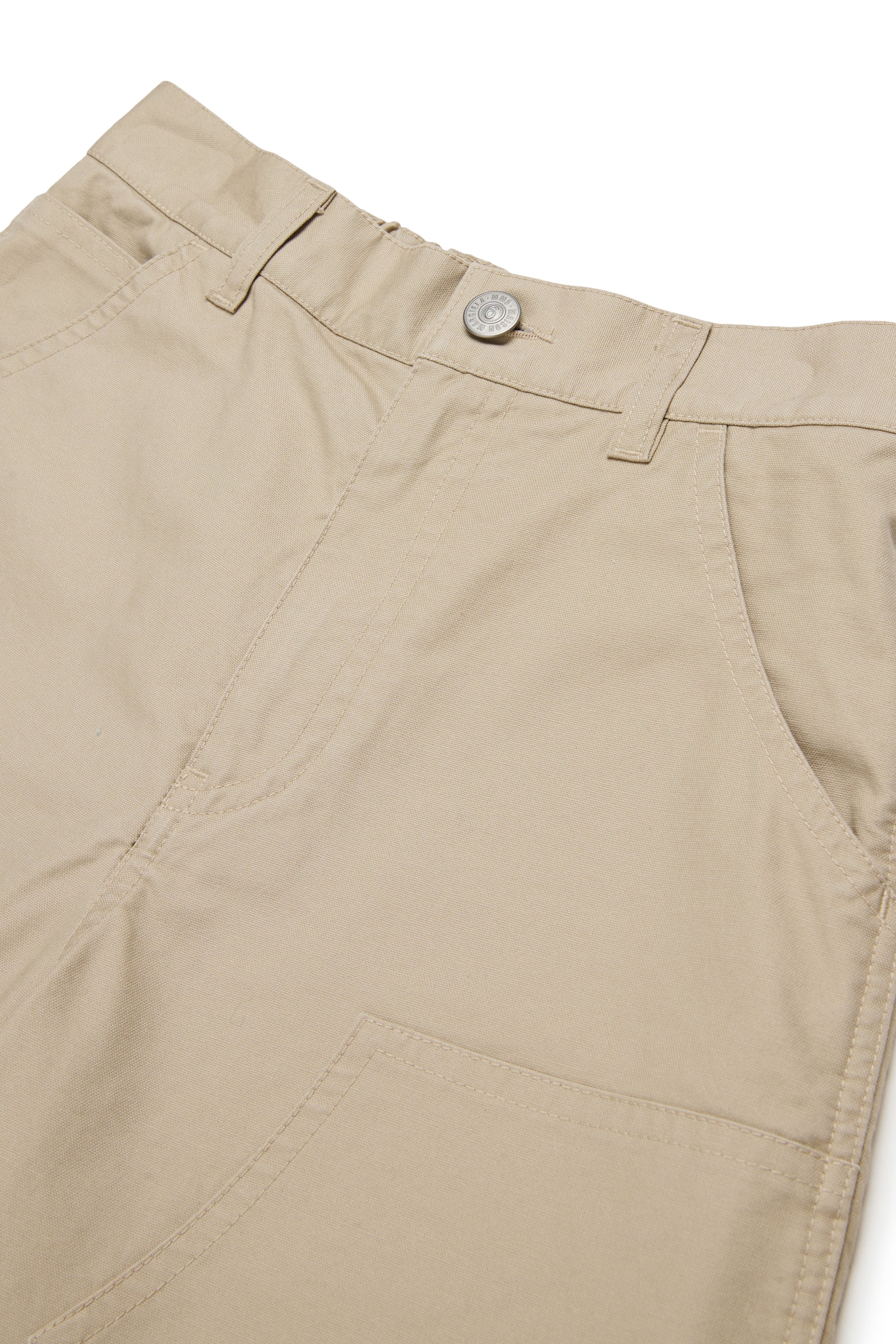 Beige Cotton Utility Shorts for Kids Mm6 Kid