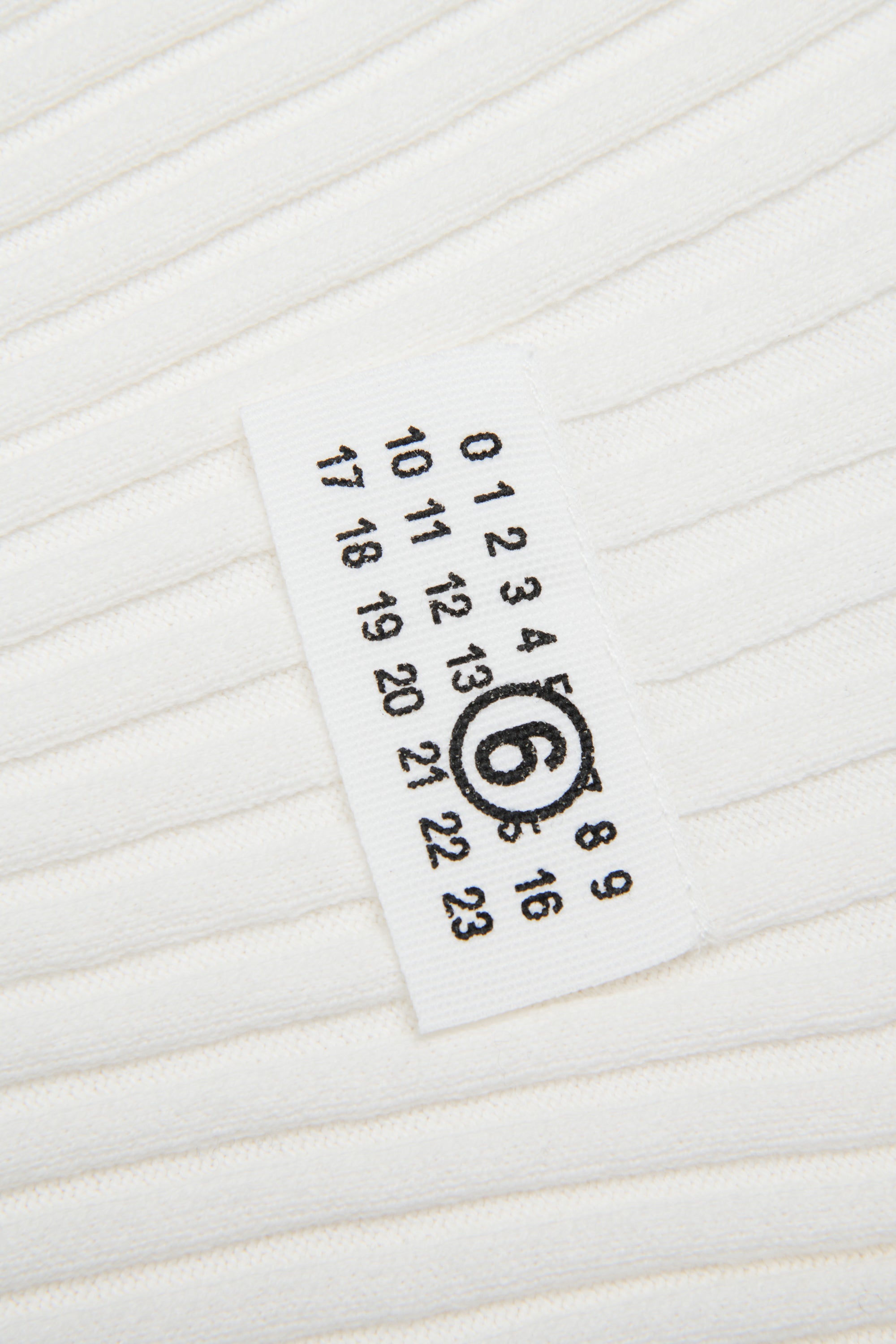 White Ribbed Cotton Knit Top for Kids Mm6 Kid